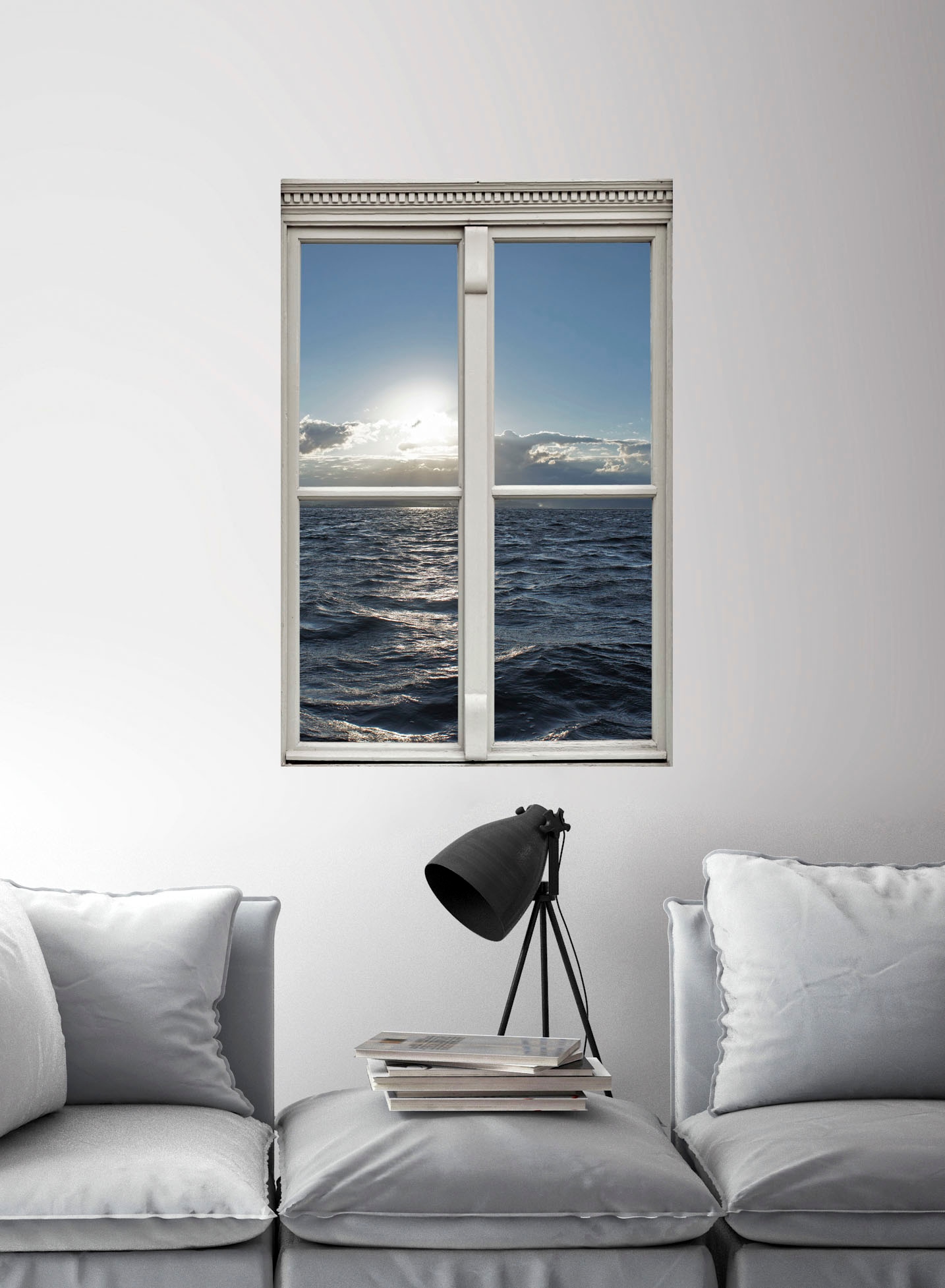 queence Wandsticker »Meer«, Wandsticker, Wandbild, selbstklebend, 3D, Fenster
