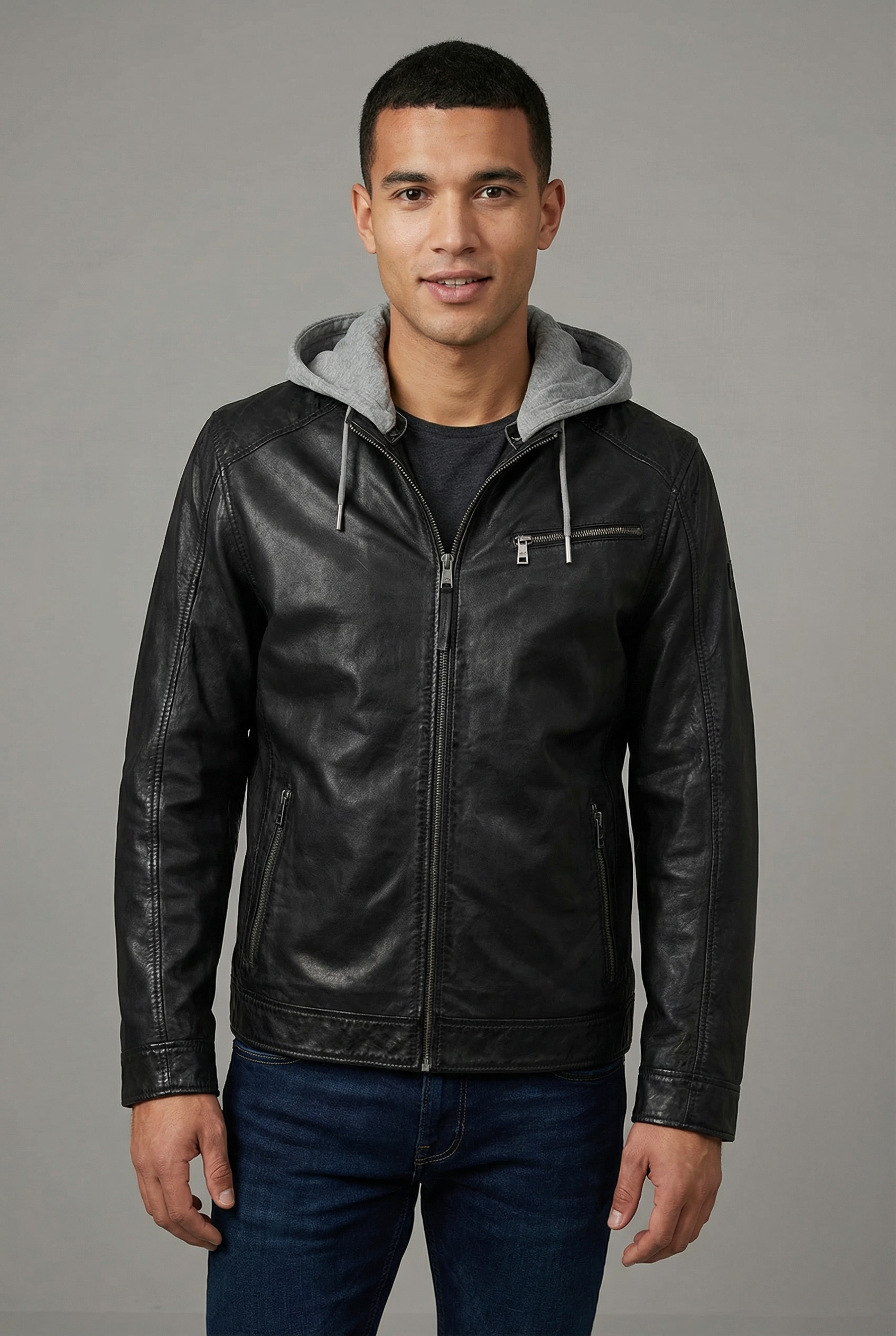 Mauritius Lederjacke »MMBarlo« mit Kapuze mit abnehmbarer Kapuze