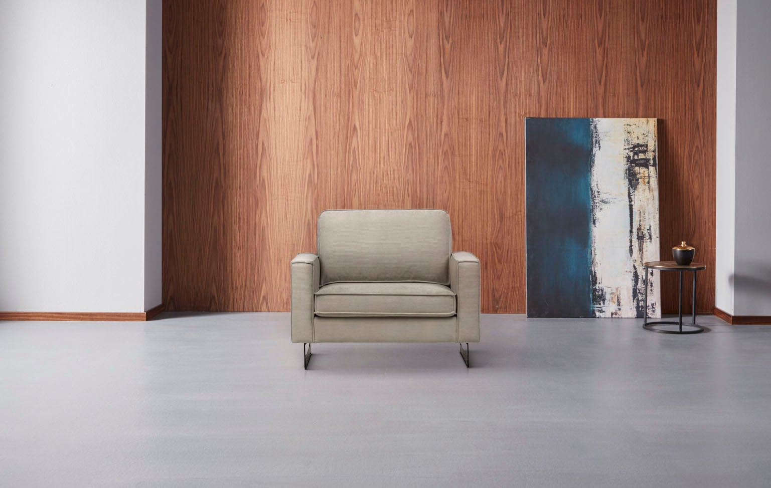 Places of Style Loveseat »Pinto«, mit Keder, Metallfüßen und auch in Cord Bezug erhältlich