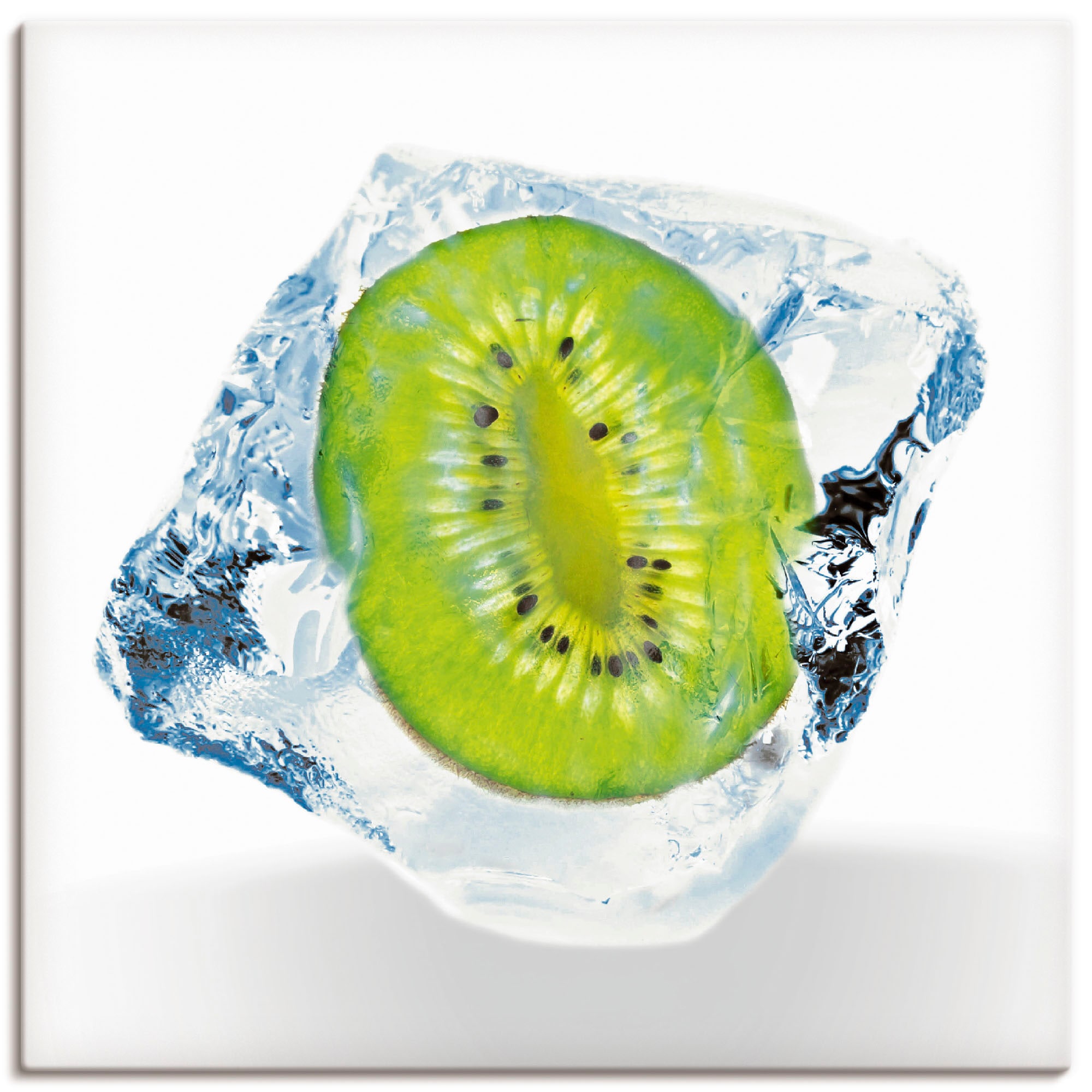 Artland Leinwandbild »Kiwi im Eiswürfel«, Lebensmittel, (1 St.), auf Keilrahmen gespannt