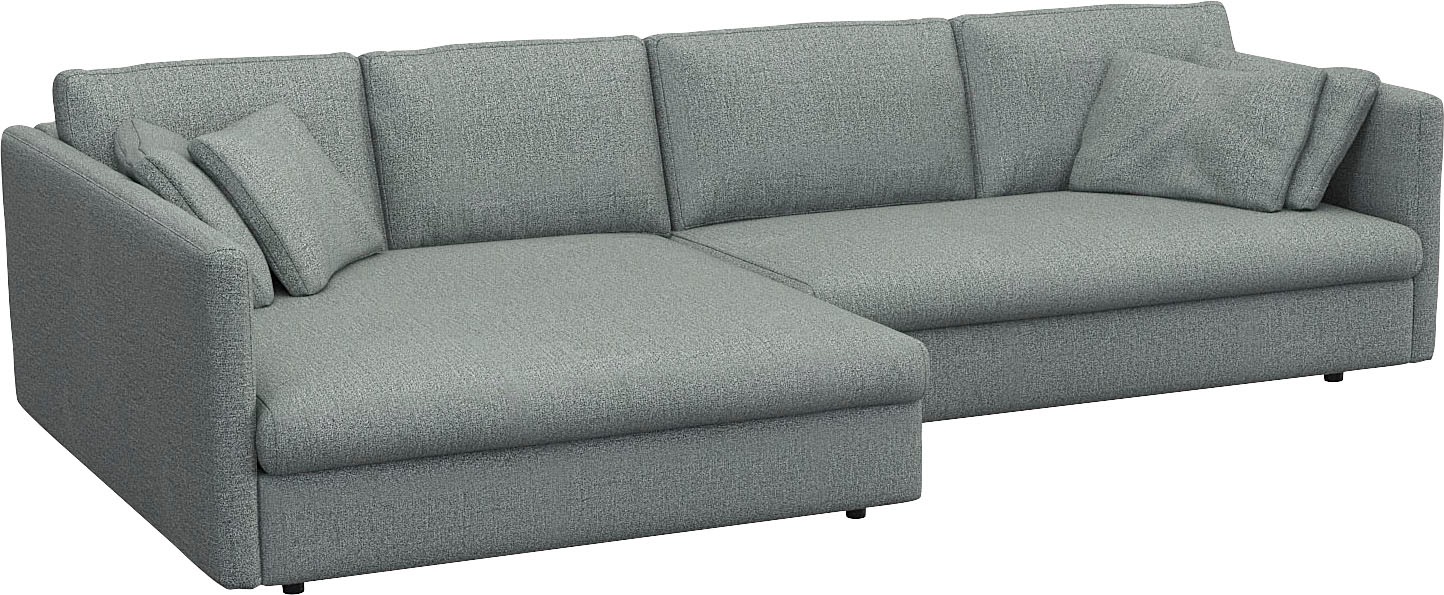 FLEXLUX Ecksofa »Lovane«, Weich & anschmiegsam, große Sitztiefe auf Kaltschaum, Dekokissen inkl.