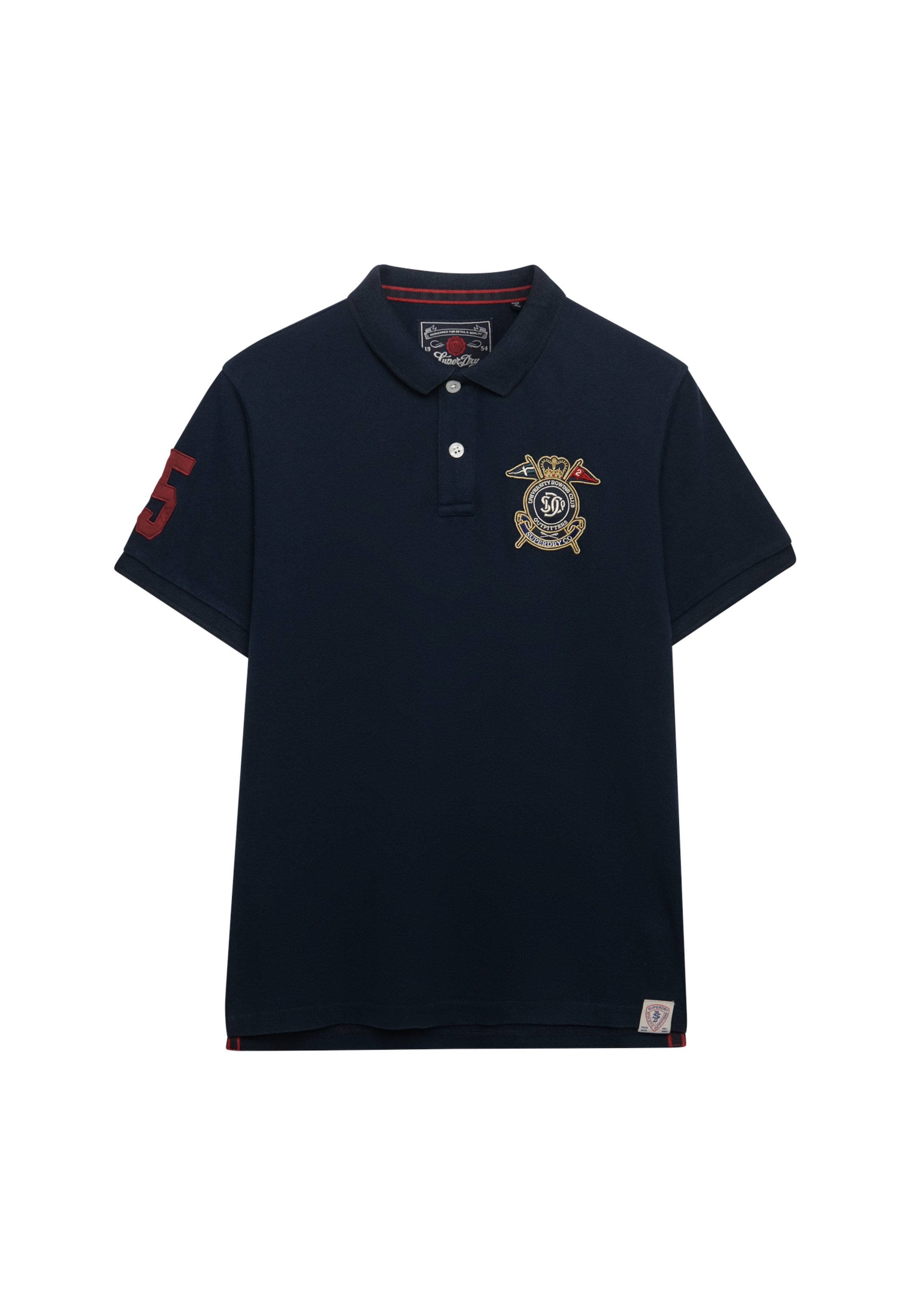 Superdry Poloshirt »CREST POLO« mit Markenlabel, aus Baumwolle, Relaxed Fit, bedruckte Optik