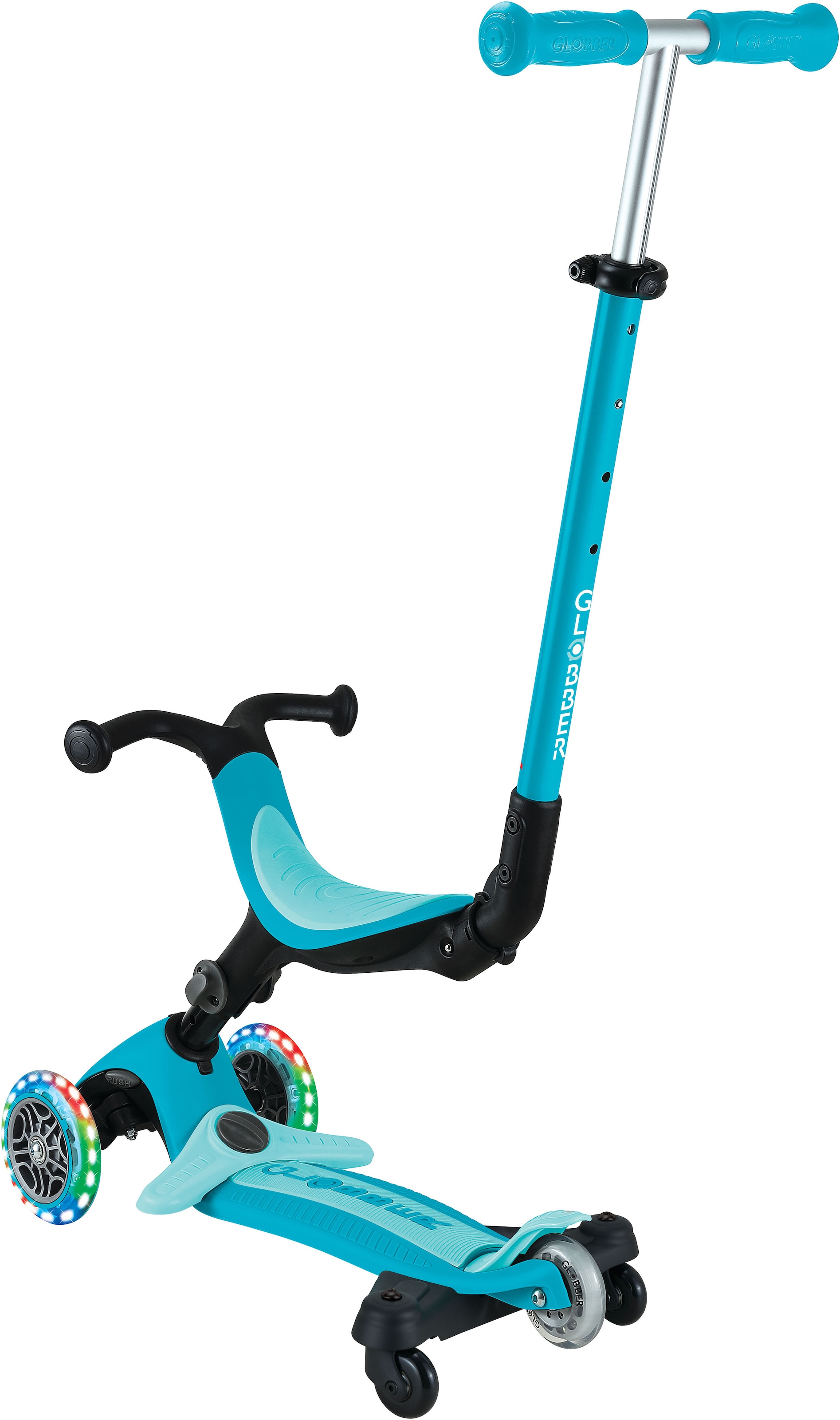 Globber Tretroller »GO-UP ACTIVE LIGHTS 360, mit Leuchtrollen«