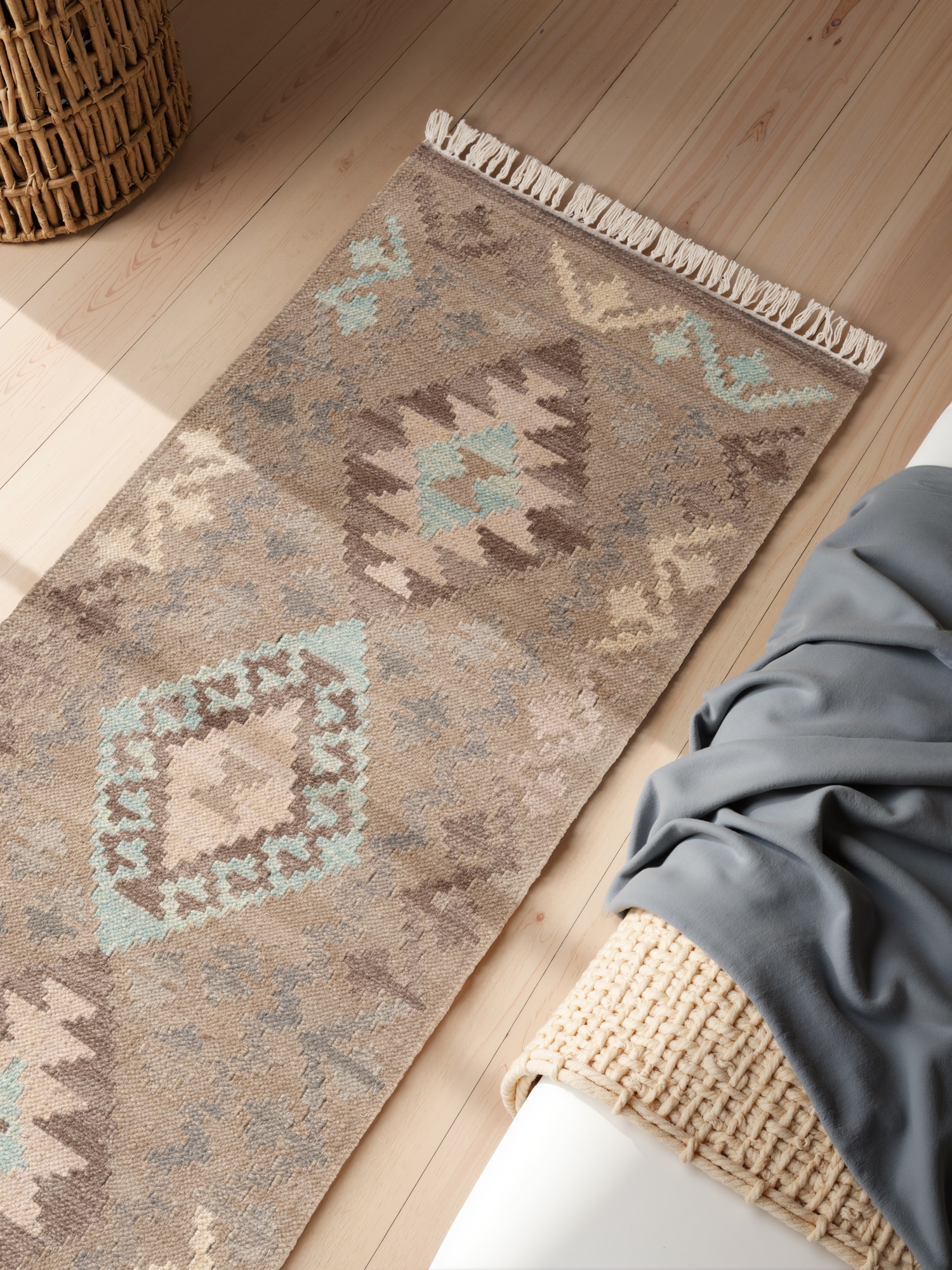 HANSE Home Teppich »Kelim Dune« rechteckig 3 mm Höhe Wolle, Baumwolle, Natur, Handgewebt, orientalisch, Boho, traditionell