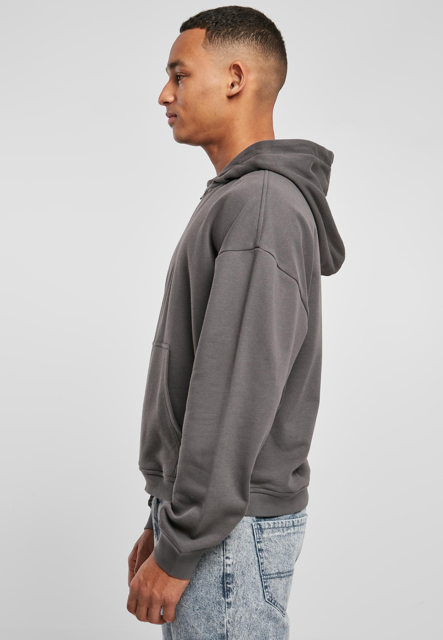 URBAN CLASSICS Sweatjacke »Urban Classics Herren Boxy Zip Hoody« 1 Stk. tlg.