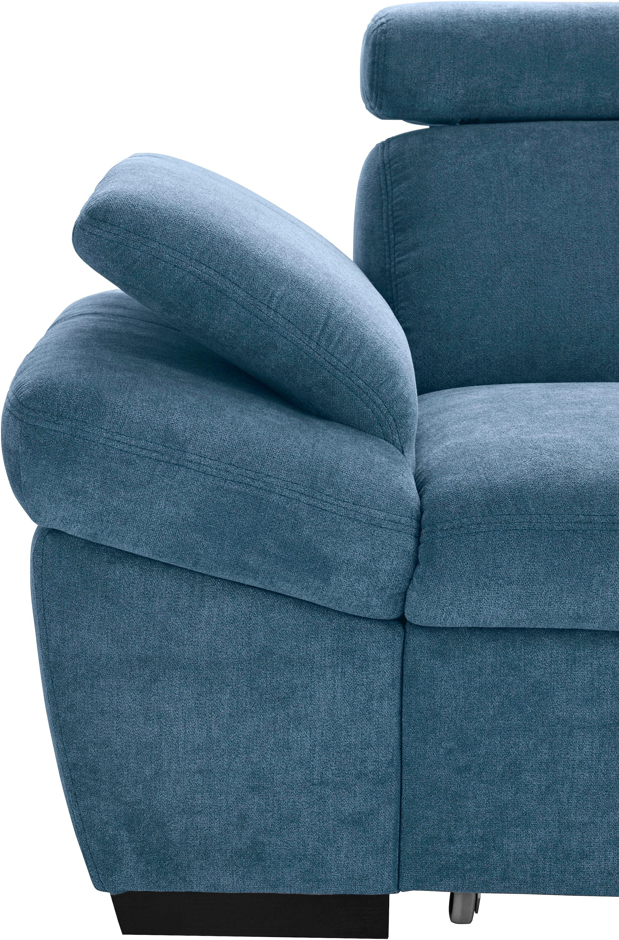 exxpo - sofa fashion Ecksofa »Salerno, inkl. Kopf- und Armteilverstellung, elegant & bequem, L-Form«, wahlweise mit Bettfunktion und Bettkasten, tolle Detailverarbeitung