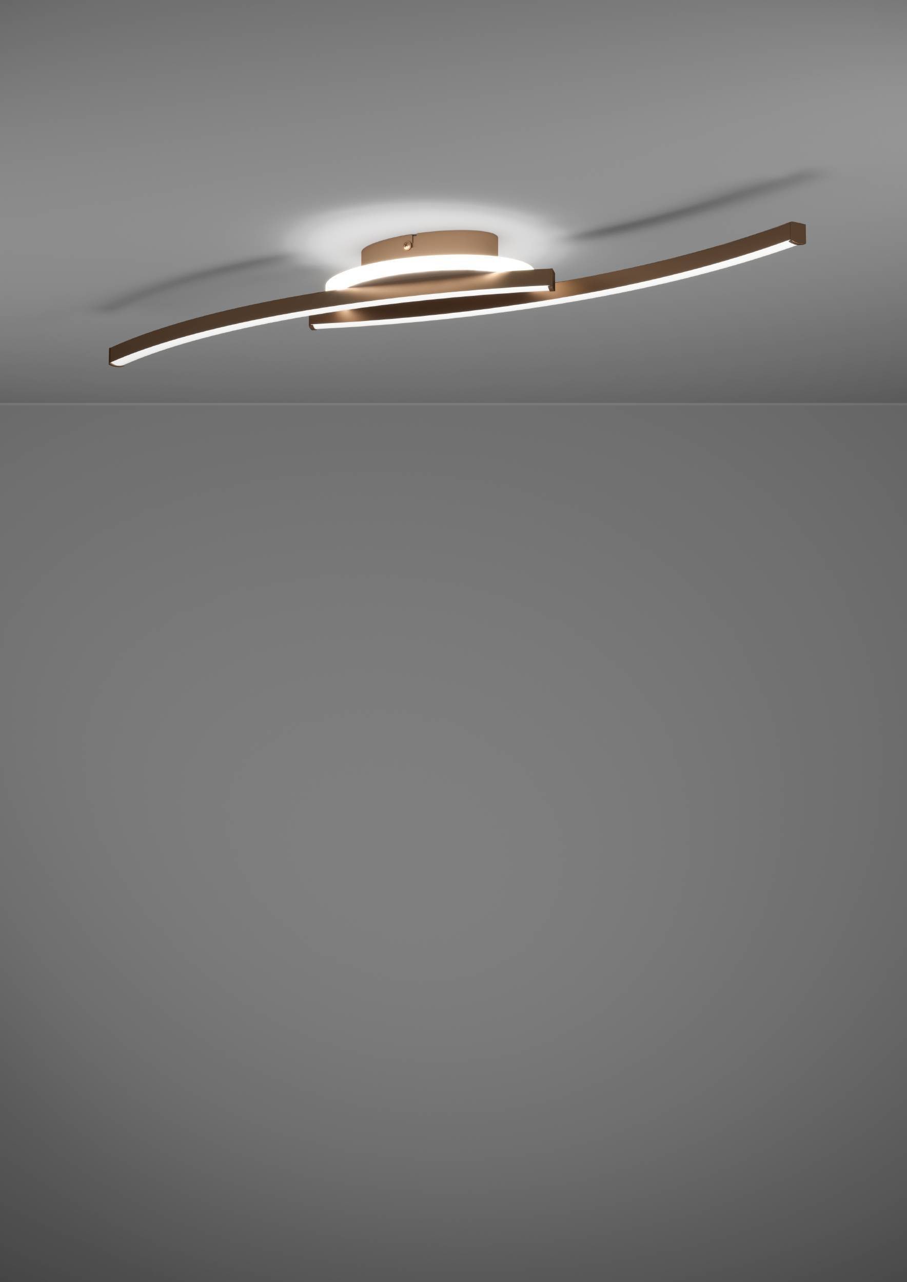EGLO Deckenleuchte »Lungolago Deckenlampe, Bürolampe Decke aus Metall, Flurlampe, Lampe« LED-Modul 1 Stk. Neutralweiß Wand-/Deckenleuchte - L74 x B14 x H6 cm - bronze - 12W inkl.