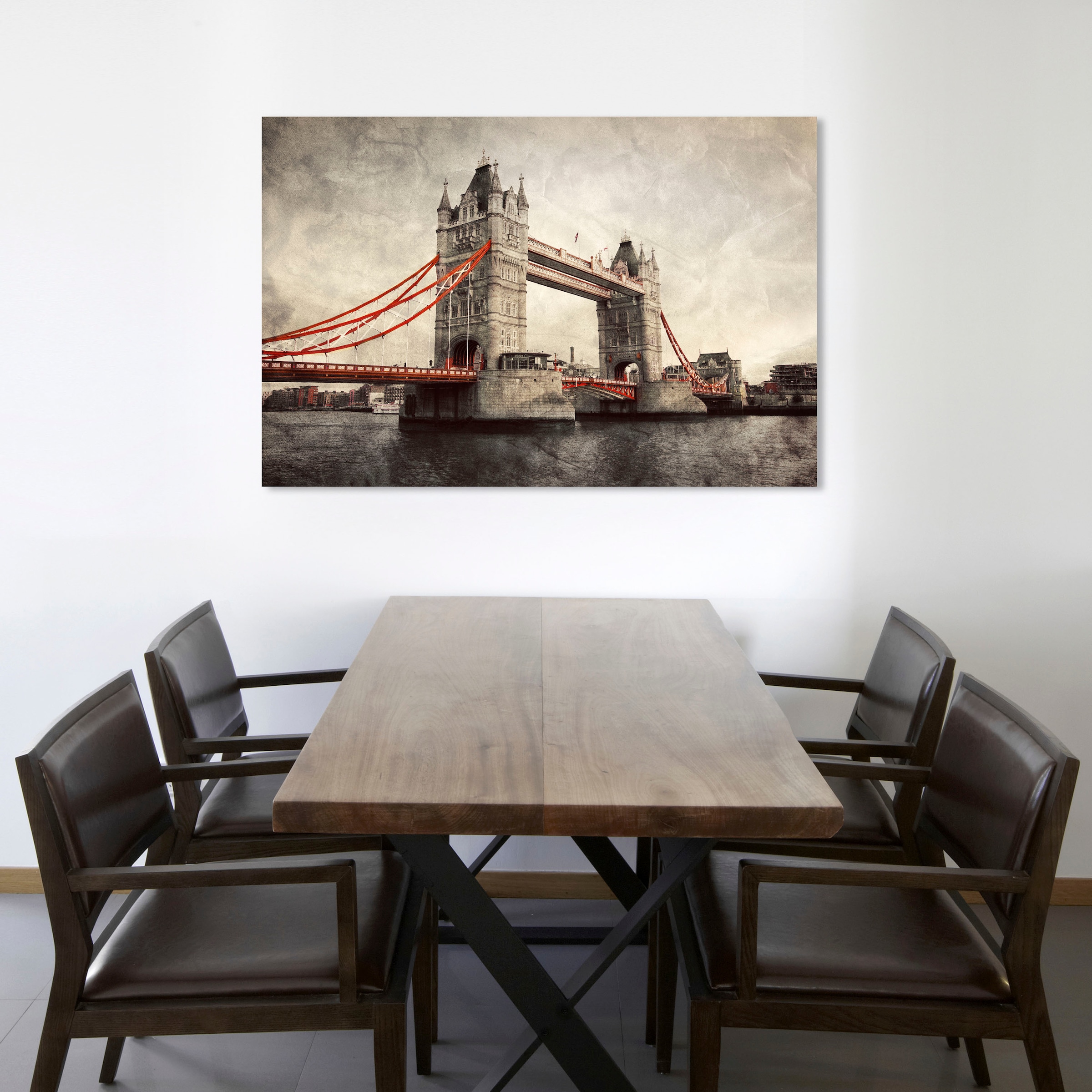 queence Leinwandbild »Tower Bridge« Brücken | Großbritannien | Kunst | London | Modern | Rain | Schwarz-Weiß | Städte Premium-Leinwandstoff, Handarbeit aus Deutschland