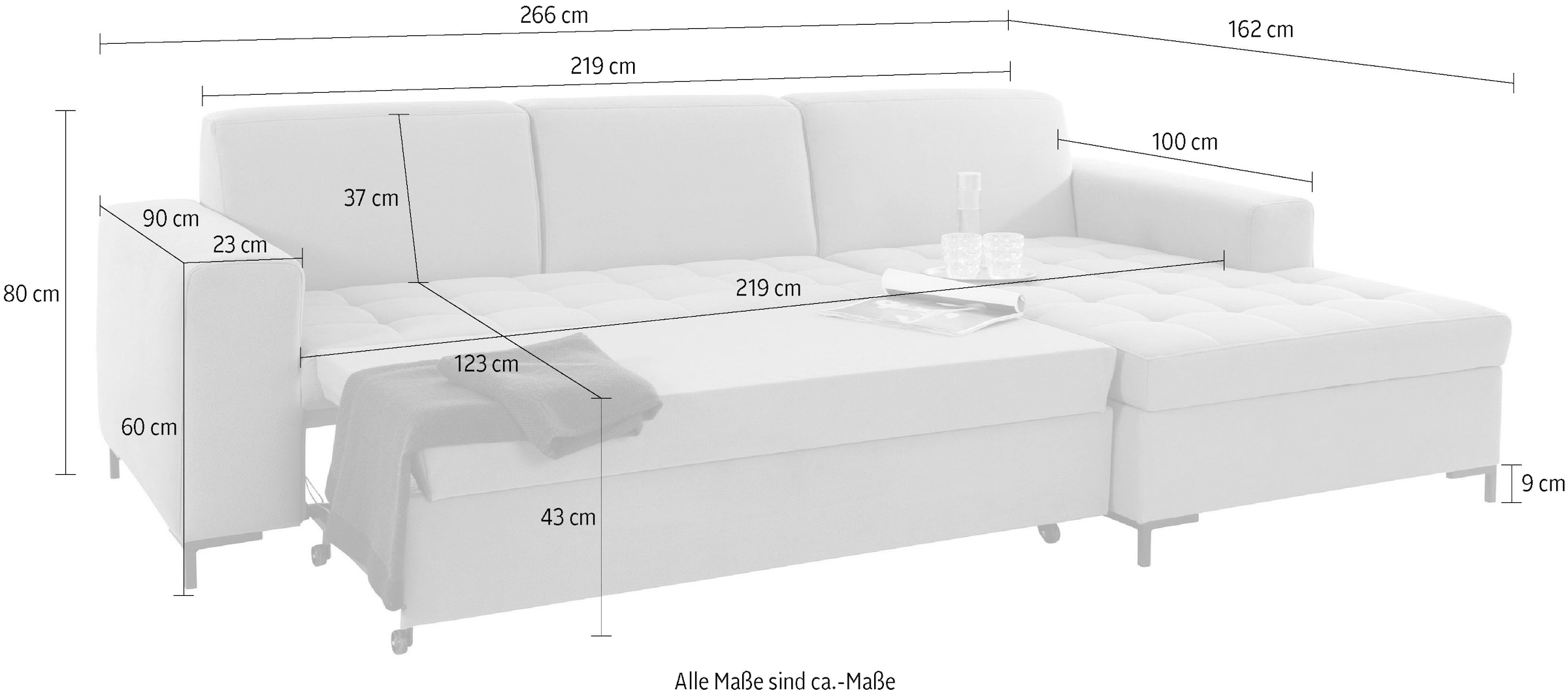 OTTO products Ecksofa »Grazzo L-Form«, hochwertige Stoffe aus recyceltem Material, Steppung im Sitzbereich