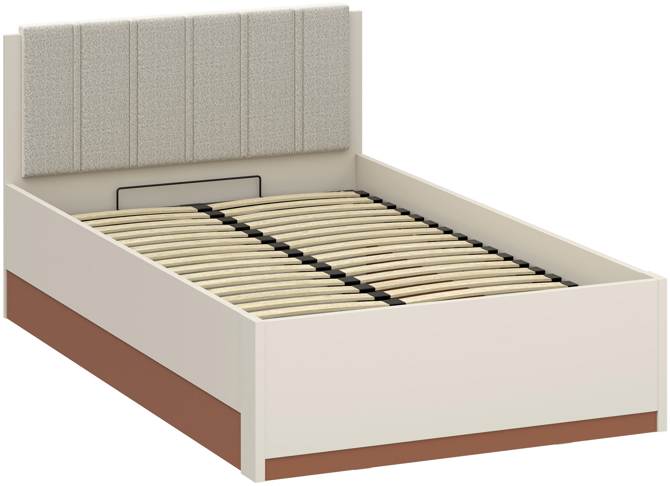 FORTE Bettgestell »Milles« aufklappbarer Lattenrost und gepolstertes Kopfteil
