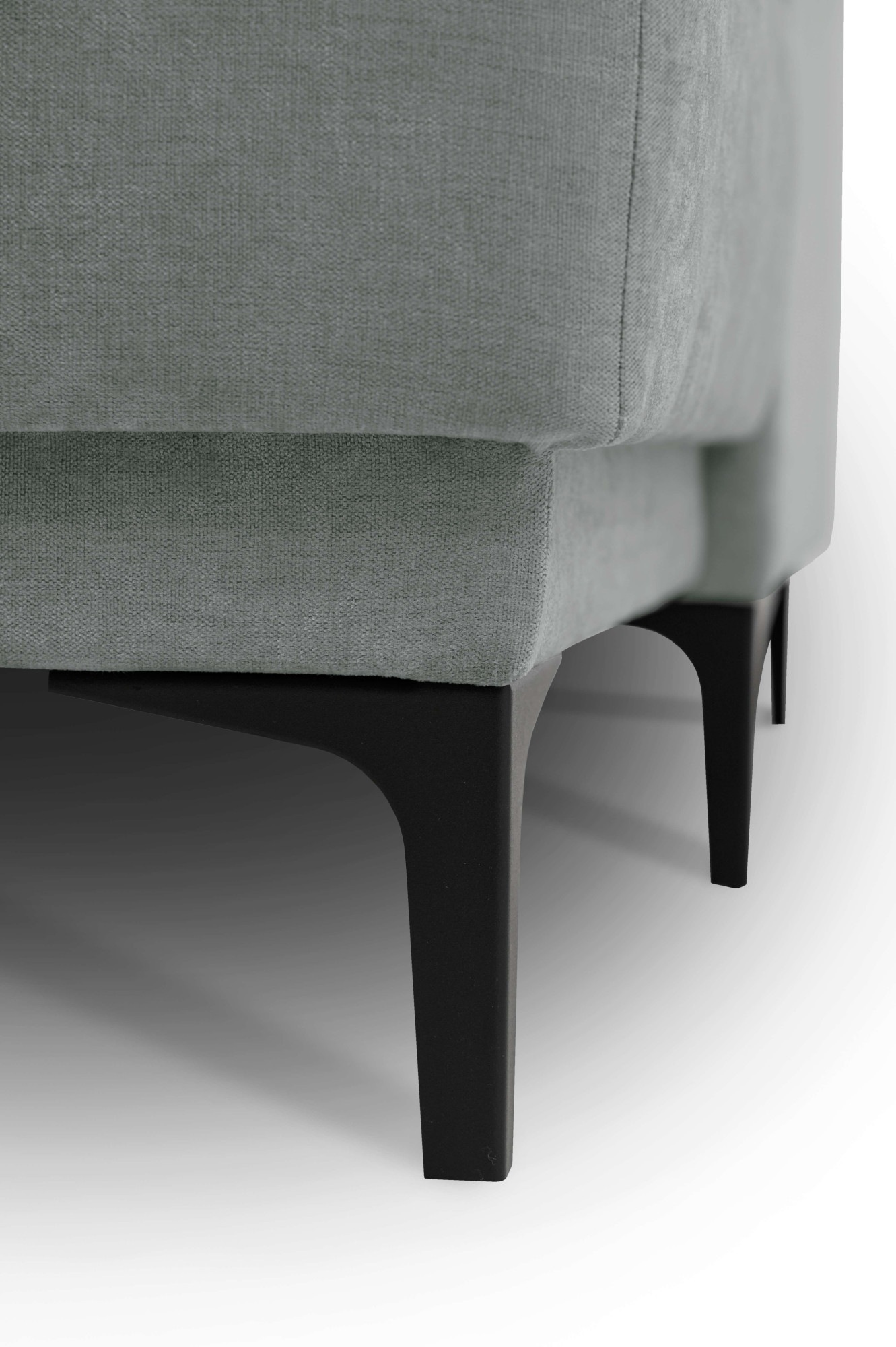 Places of Style Wohnlandschaft »XXL Sofa Oland, Struktur, Flachgewebe, Luxus-Microfaser, Boucle«, U-Form, 342 cm, Wellenunterfederung, Skandi-Design, Metallfüße