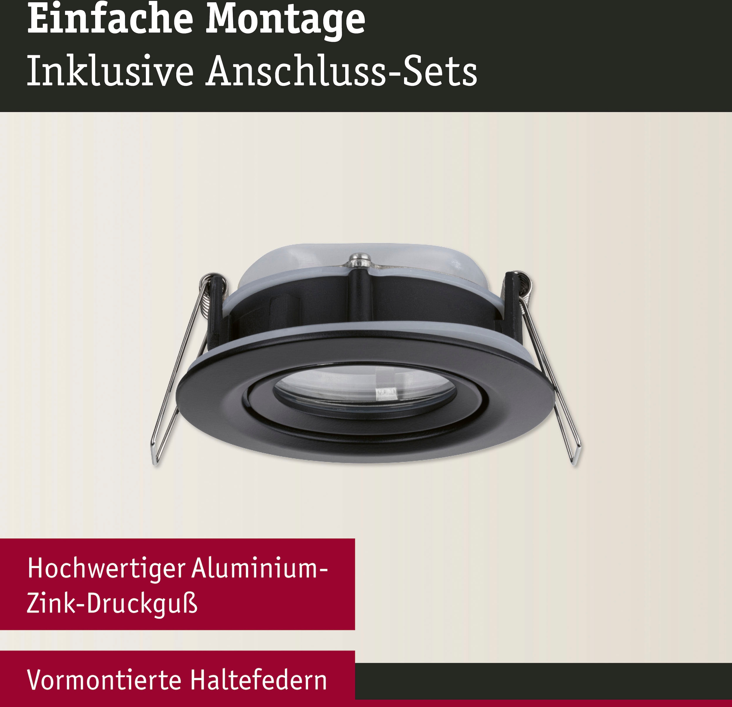Paulmann LED Einbauleuchte »Nova Plus 1x35W Schwarz matt/Alu Zink«, 1 flammig, Leuchtmittel GU 5,3-GU10 | ohne Leuchtmittel