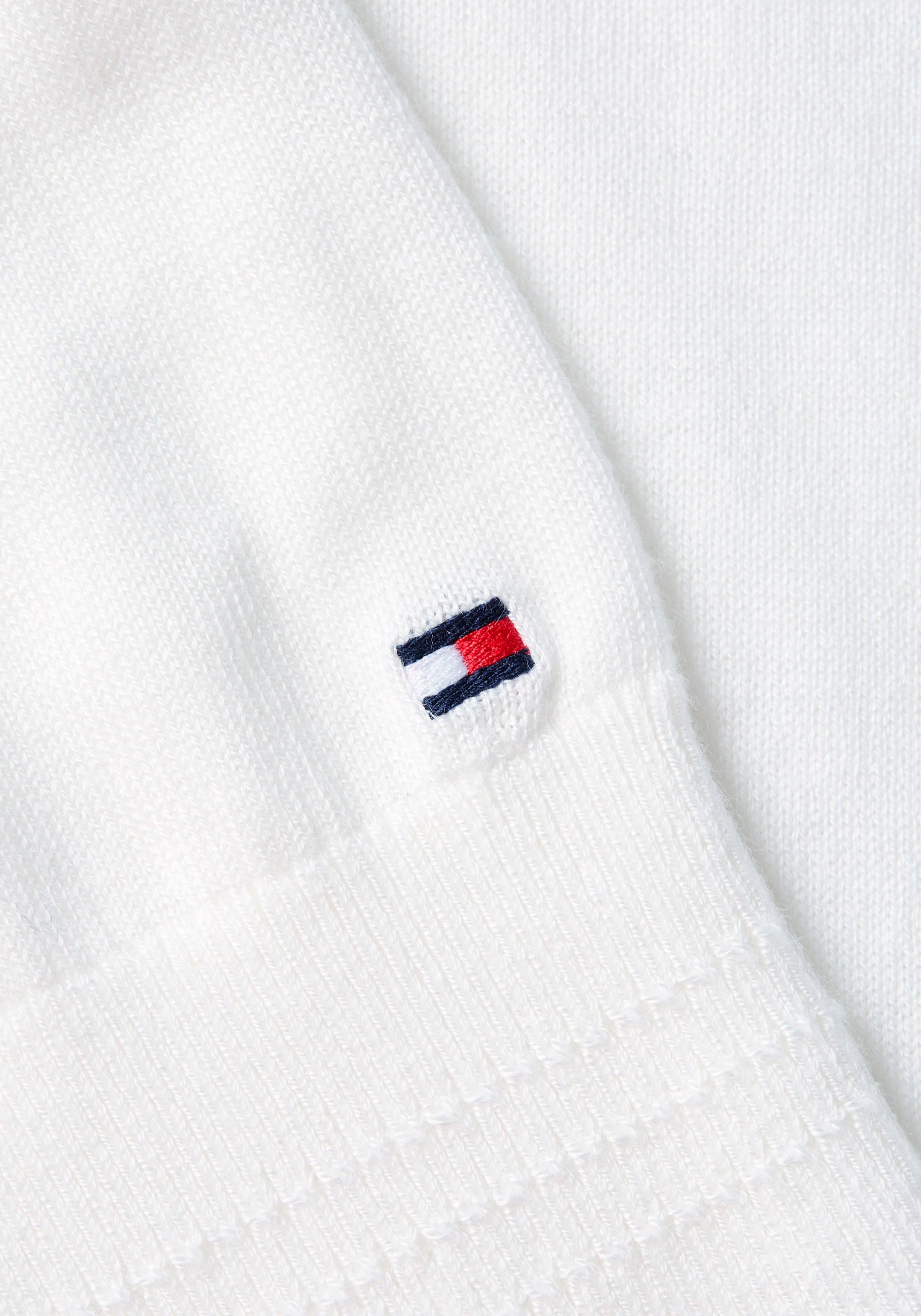 Tommy Hilfiger Strickpullover »CO JERSEY STITCH V-NK SWEATER«, mit Tommy Hilfiger Logo-Flag