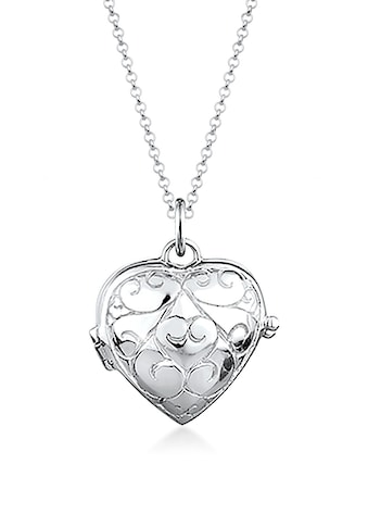 Elli Kette mit Anhänger »Herz-Medaillon Amulett Ornament 925 Silber« kaufen