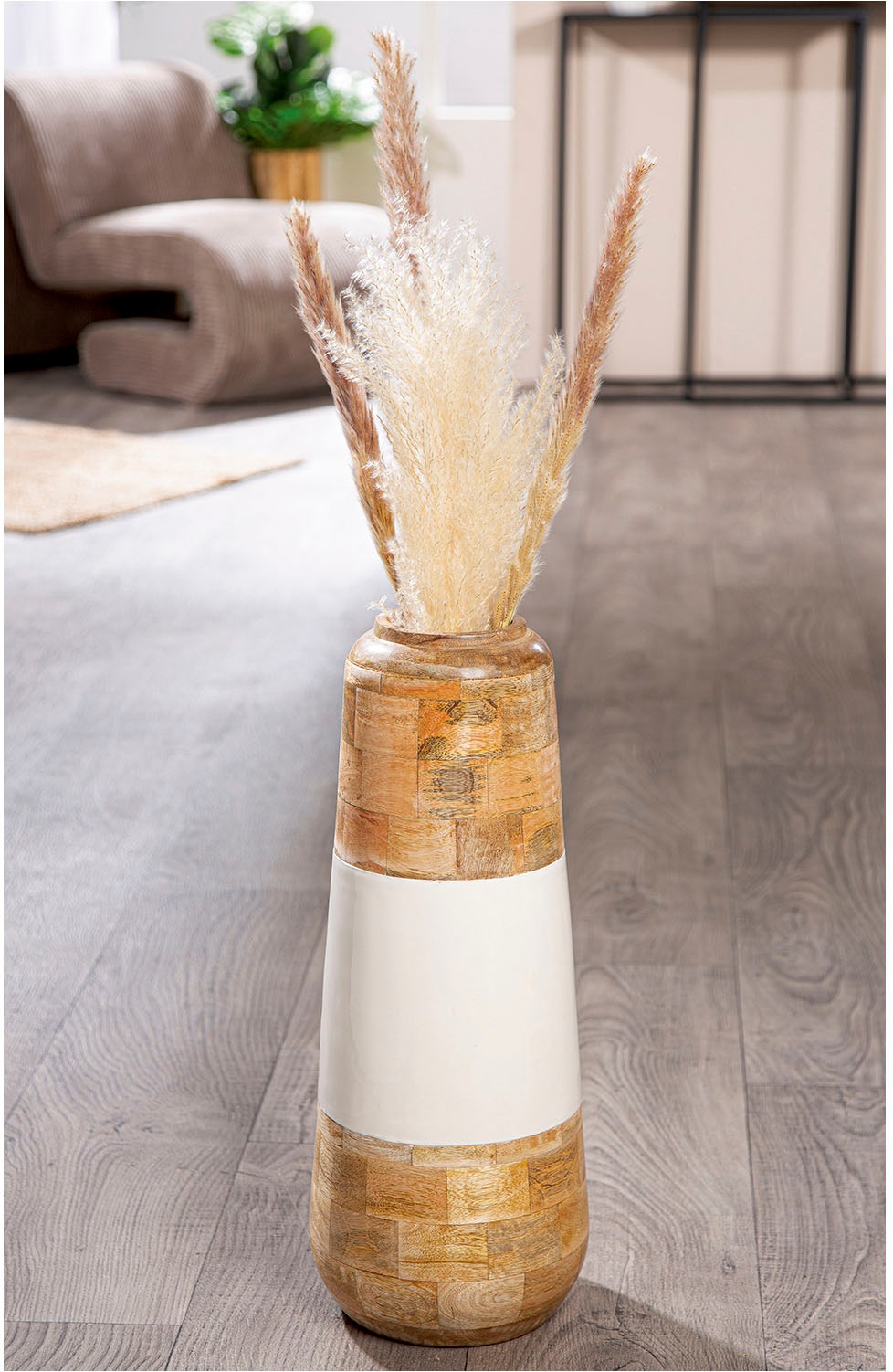 GILDE Bodenvase »Vase Naturelle naturfarben-weiß«, (1 St.) günstig online kaufen