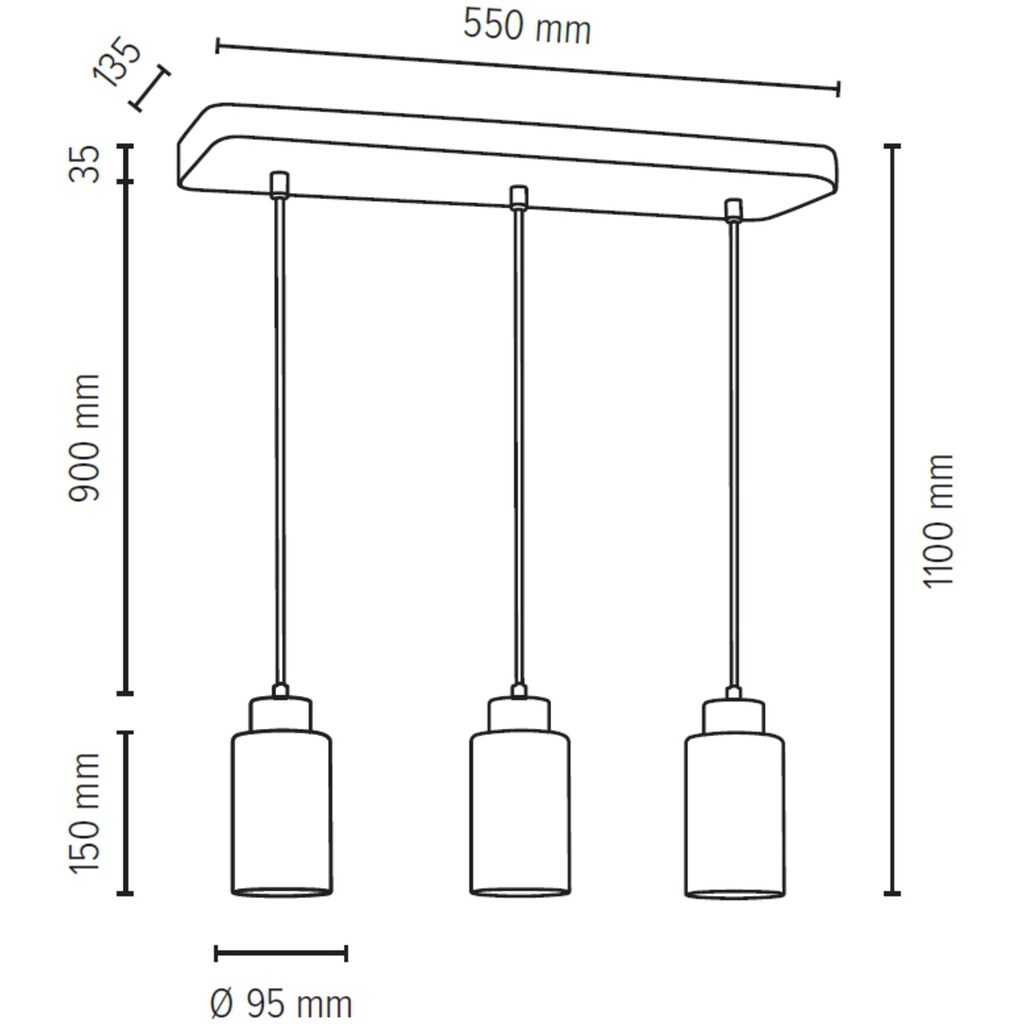 SPOT Light Pendelleuchte »KARLA«, 3 flammig-flammig