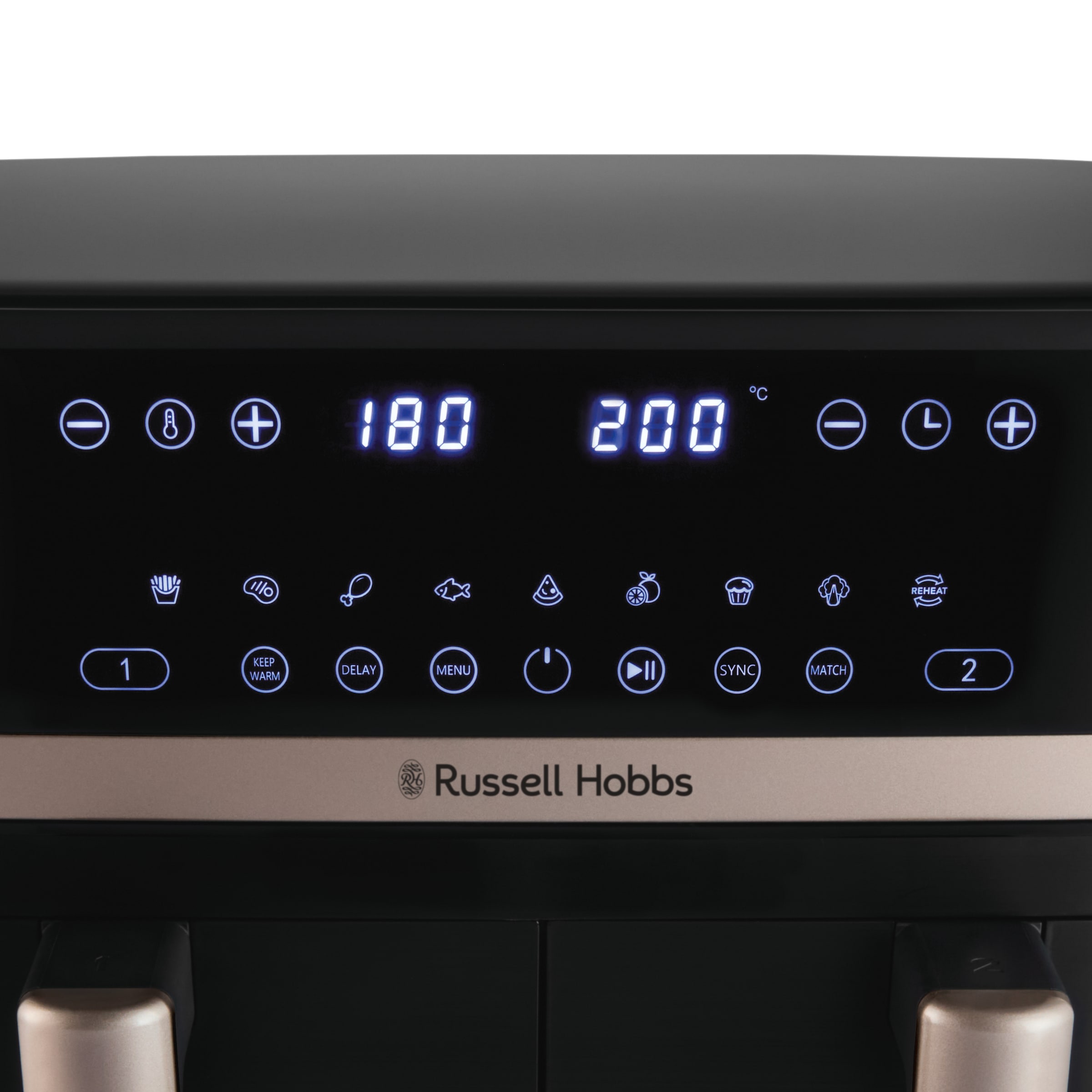 RUSSELL HOBBS Heißluftfritteuse »27680-56 s SatisFryTM Dual basket, 4,5L«, 2800 W, Airfryer–wenig oder kein Öl erforderlich, 9 Programme, 9 L