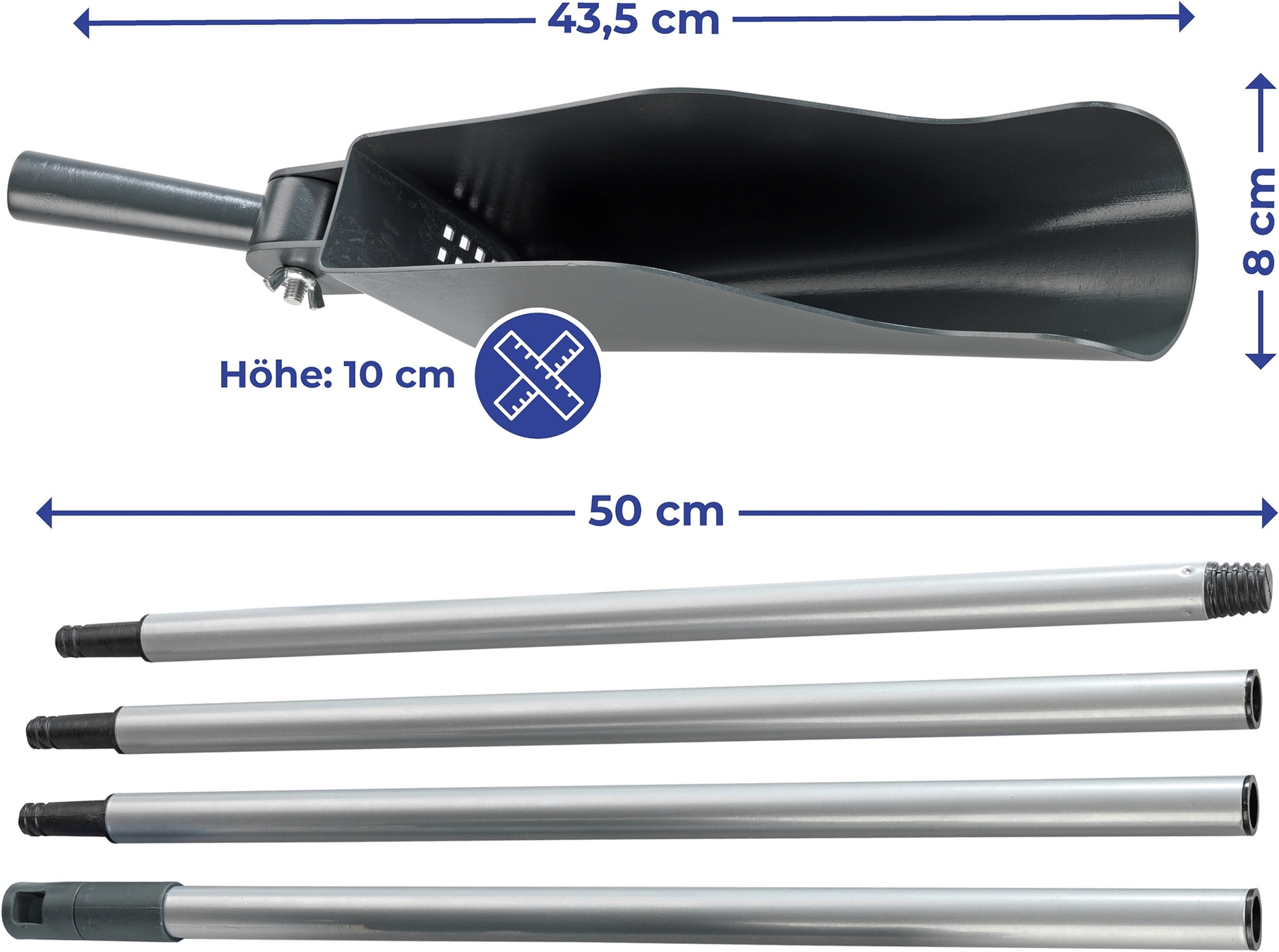 Maximex Dachrinnenreiniger »Dachrinnenschaufel Modell Maxi« aus Kunststoff | Metall mit Teleskopstiel, Reinigen ohne Leiter