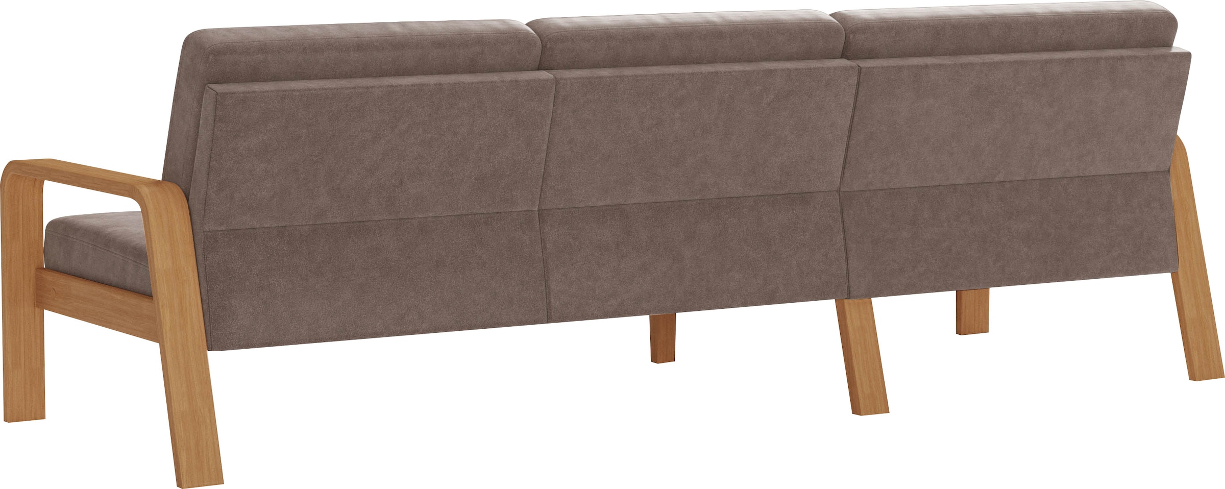 sit&more Ecksofa »Kolding L-Form«, Armlehnen aus eichefarbigem Buchenholz, verschiedene Bezüge und Farben