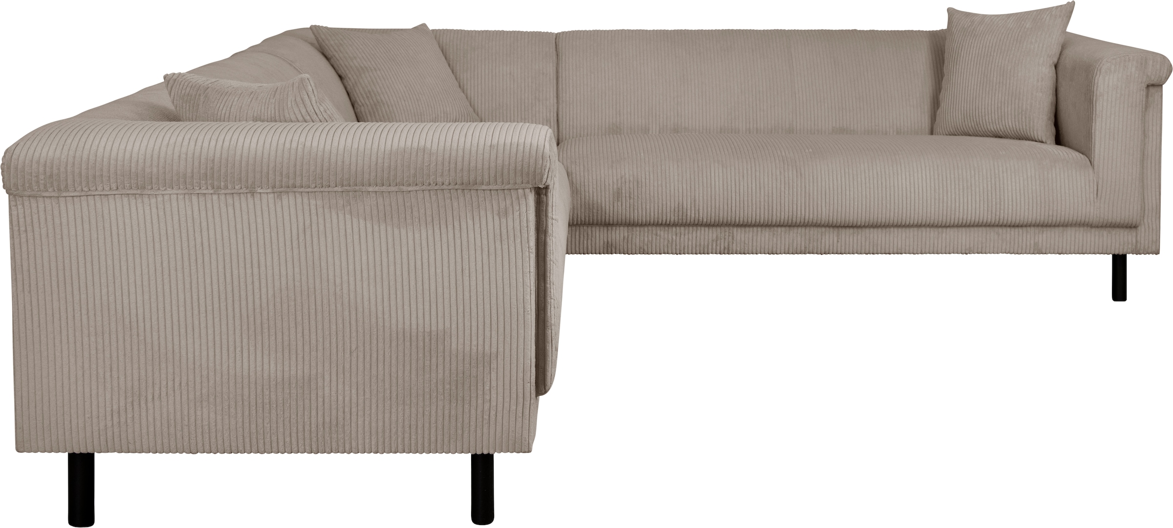 INOSIGN Ecksofa »AGNIA L-Form  B/T/H: 244/244/71 cm«, incl. Zierkissen, gleichschenklig, auch in Cord