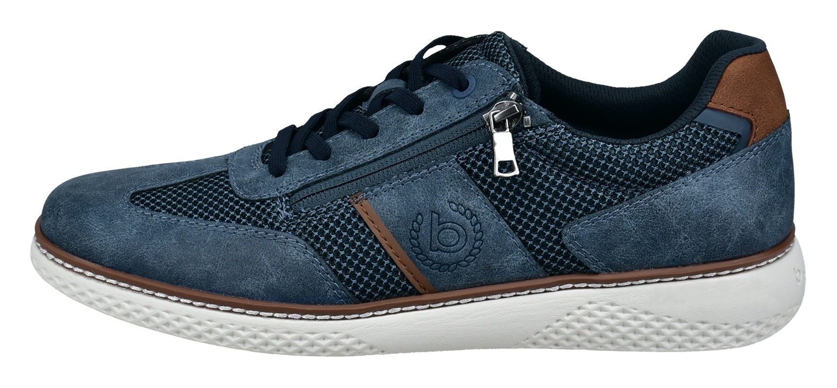 bugatti Schnürschuh, Schnürschuh, Freizeitschuh, Halbschuh mit zusätzlichem Reißverschluss