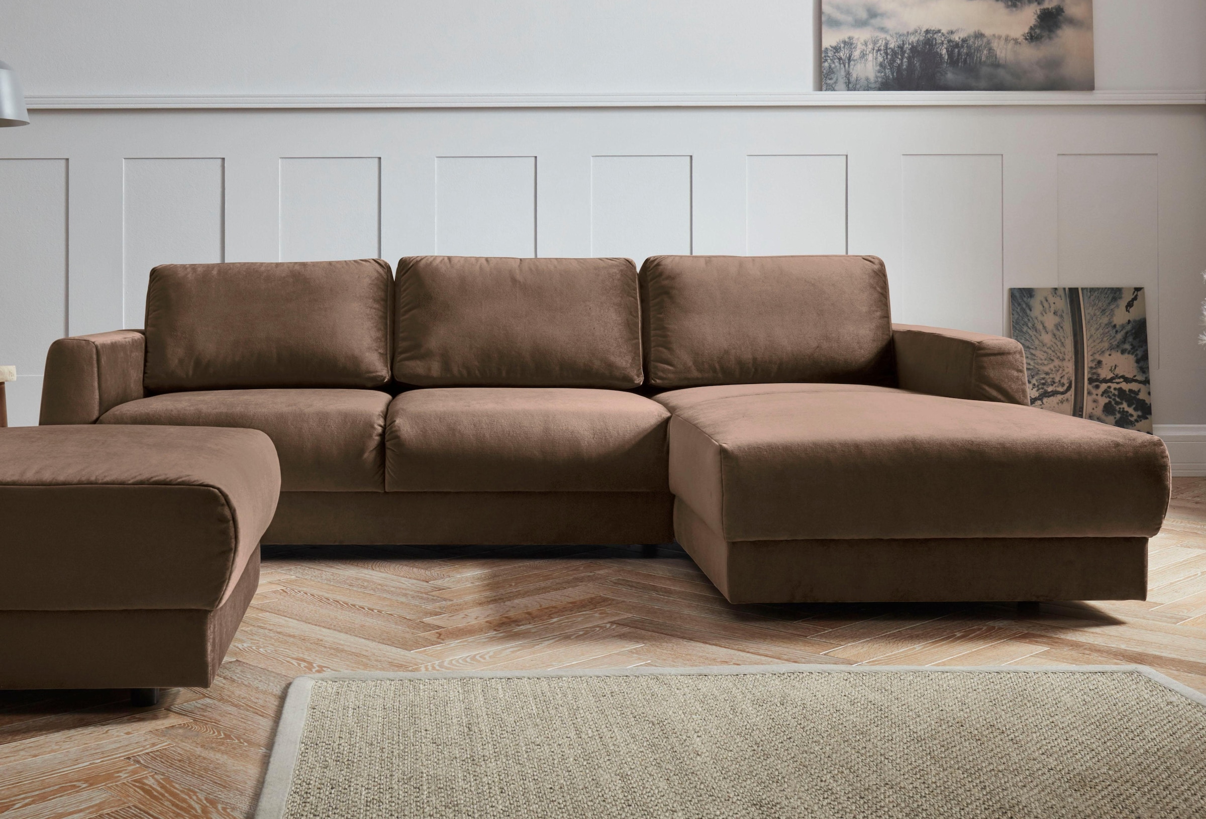 andas Ecksofa »Hobro L-Form«, in 3 Bezugsqualitäten in vielen Farben, Desig günstig online kaufen