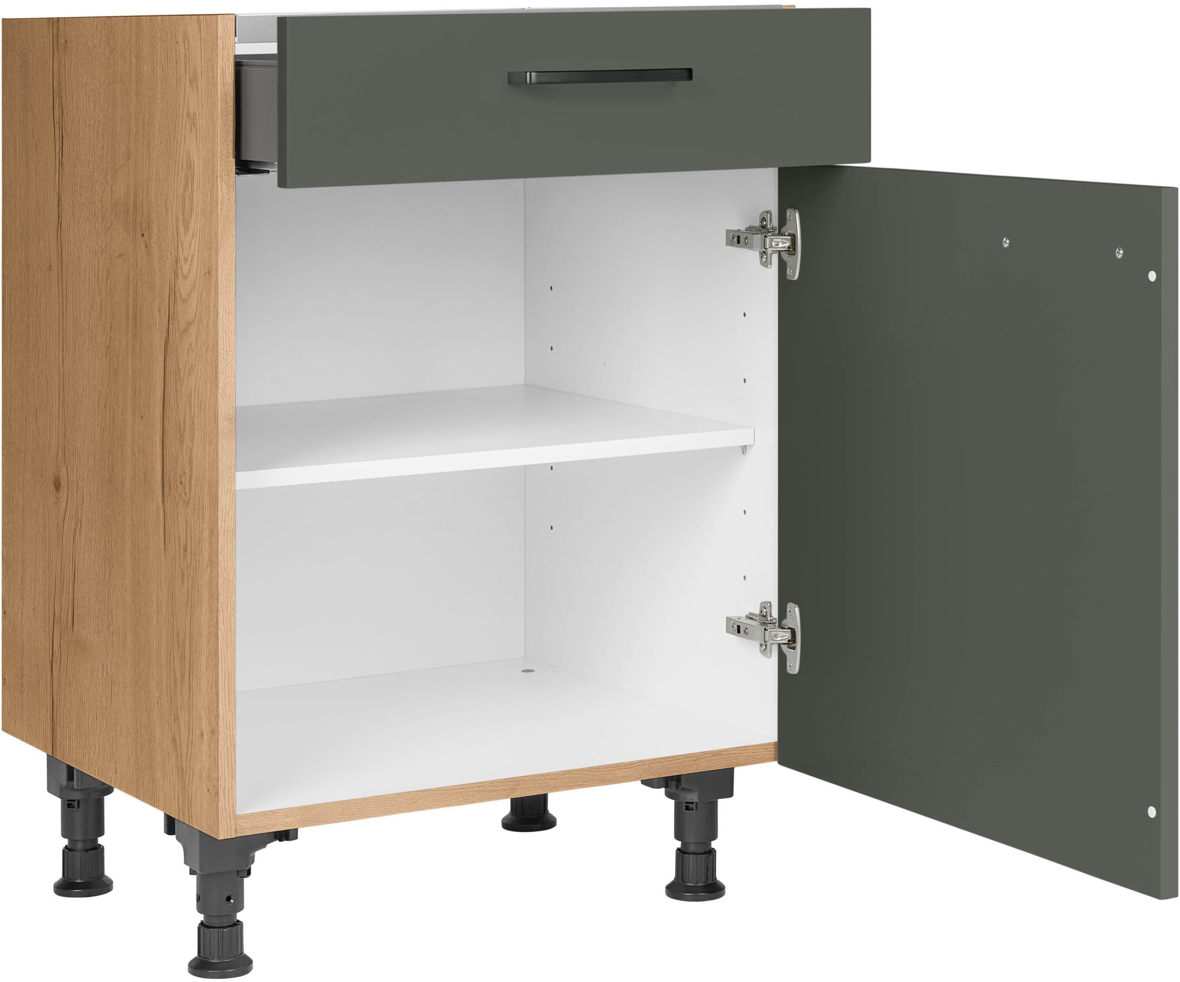 nobilia® Kochfeldumbauschrank »"Easytouch", mit Schukasten und Tür, Ausrichtung wählbar«, vormontiert, Breite 60 cm