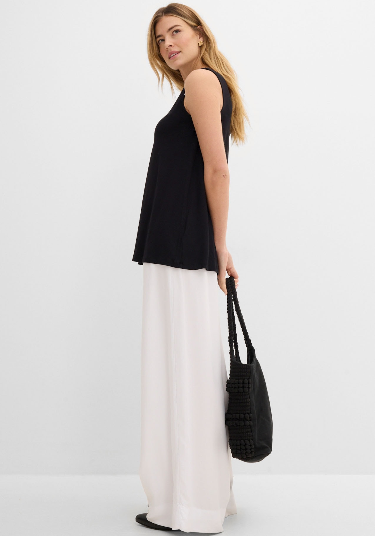 bonprix Longtop A-Linie, V-Ausschnitt, aus Viskose und Elasthan