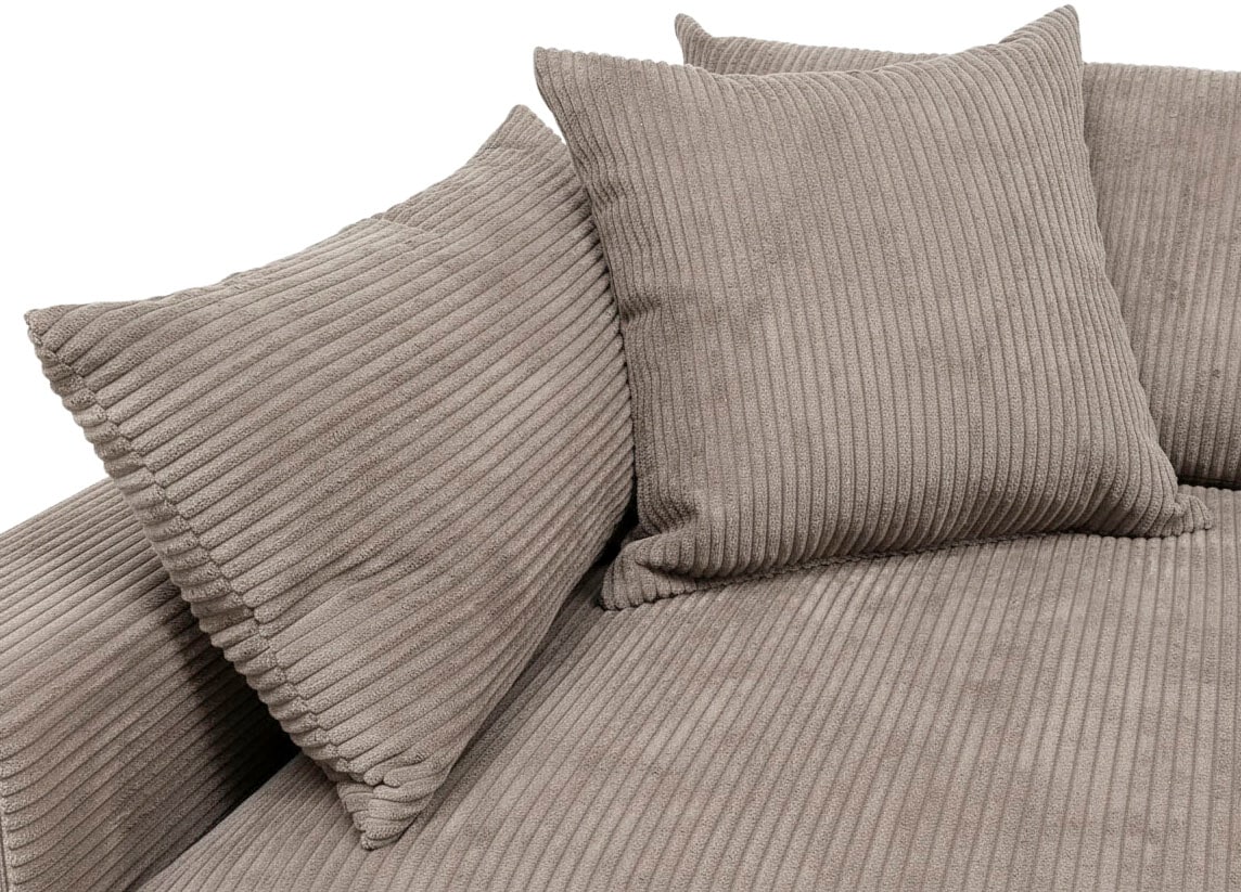 OTTO home Wohnlandschaft »Cosy Lounge U-Form, Breite 385 cm« Mega-Sofa mit Cordstoff bezogen, mit Federkern & 5 Zierkissen