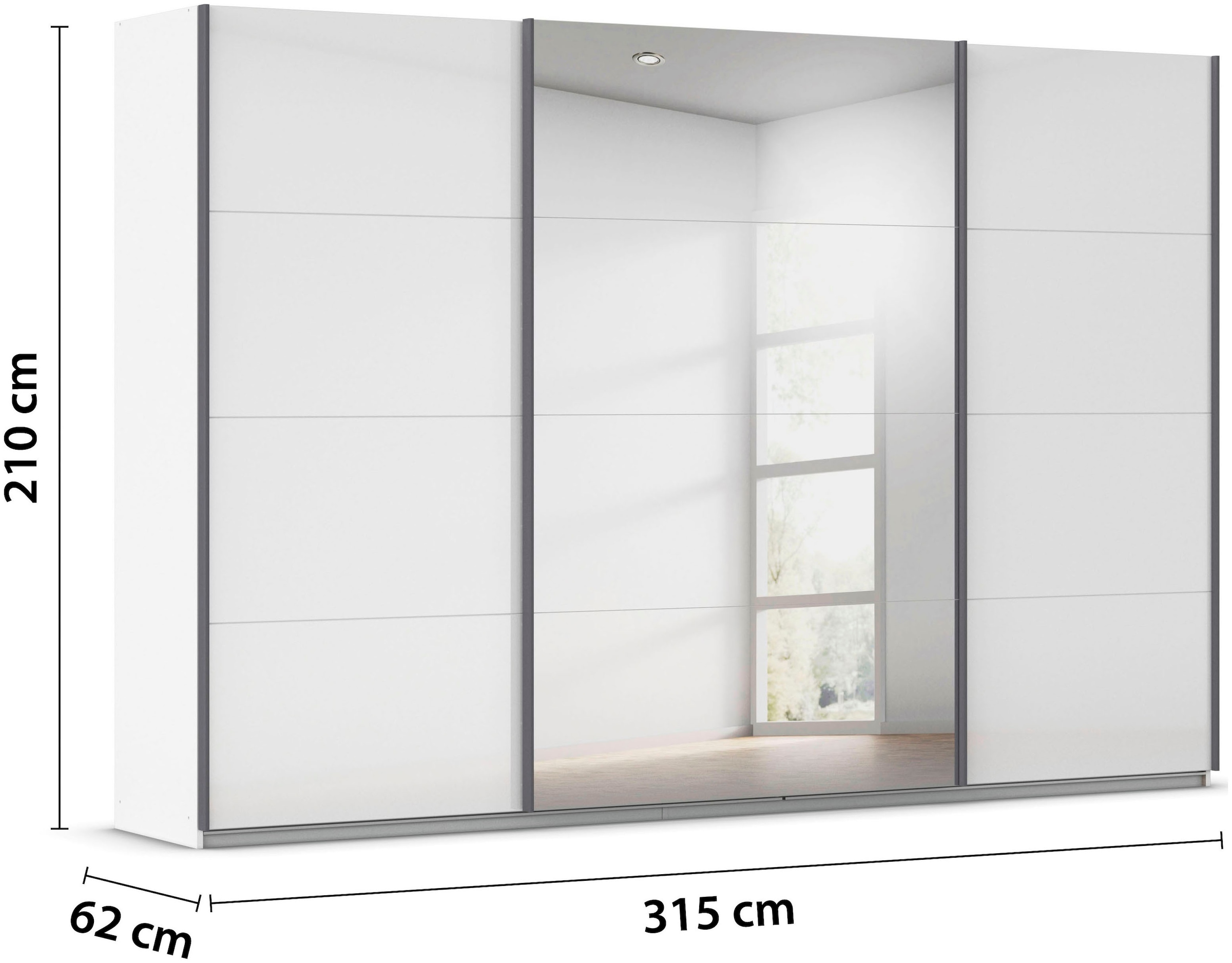 rauch Schwebetürenschrank »Kleiderschrank Schrank OTTO´S CHOICE Garderobe AGORDO«, (in zwei Griff-Farben), Top Innenausstattung, in 4 Breiten und 2 Höhen MADE IN GERMANY