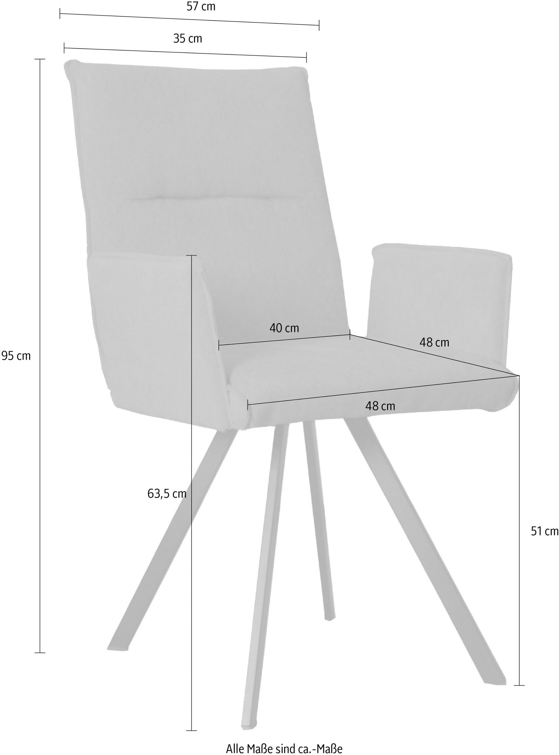 OTTO home Armlehnstuhl »Sava« (Set) 2 Stk.Metallgestell
