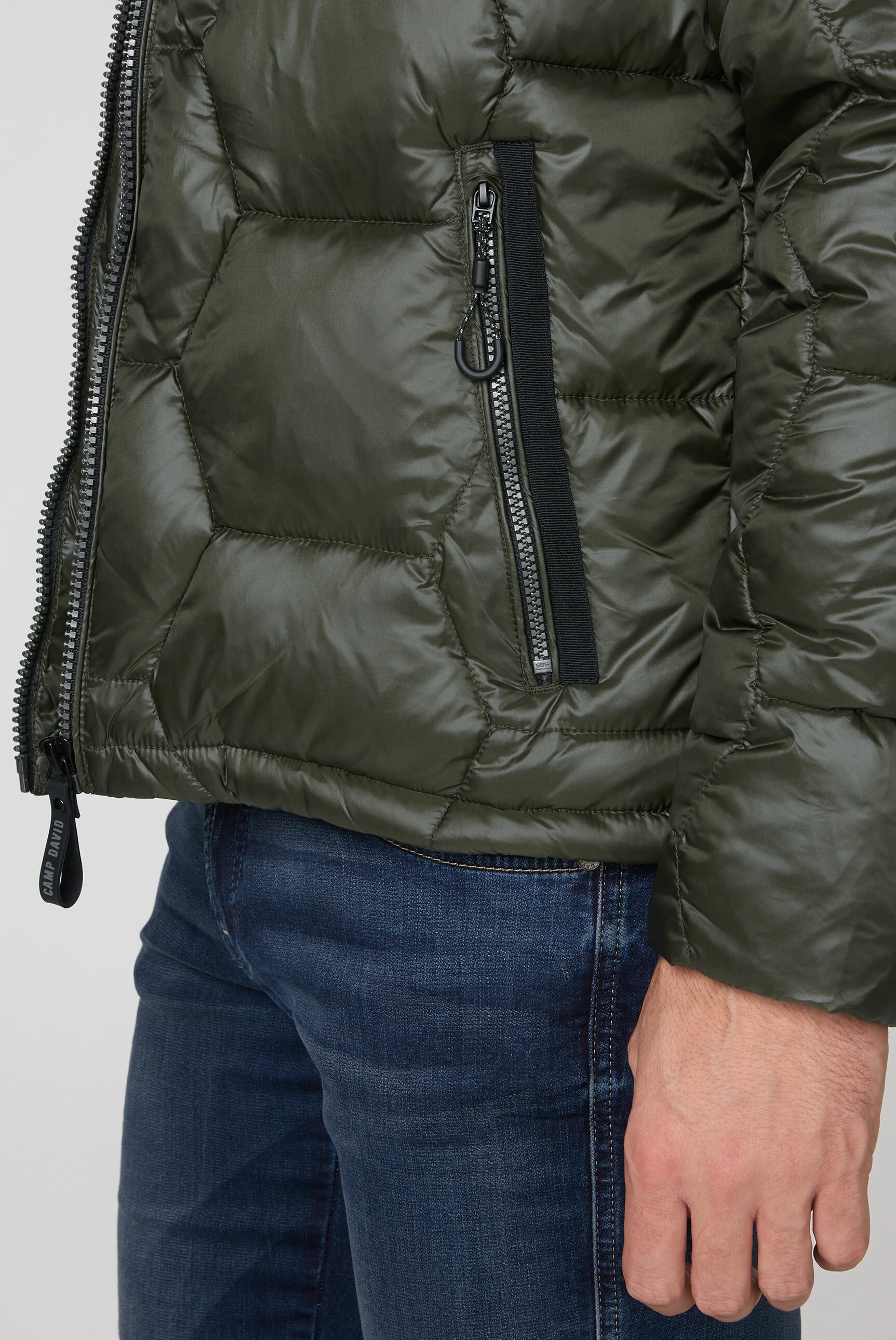 CAMP DAVID Winterjacke, mit Kapuze, mit farbiger Doppelkapuze