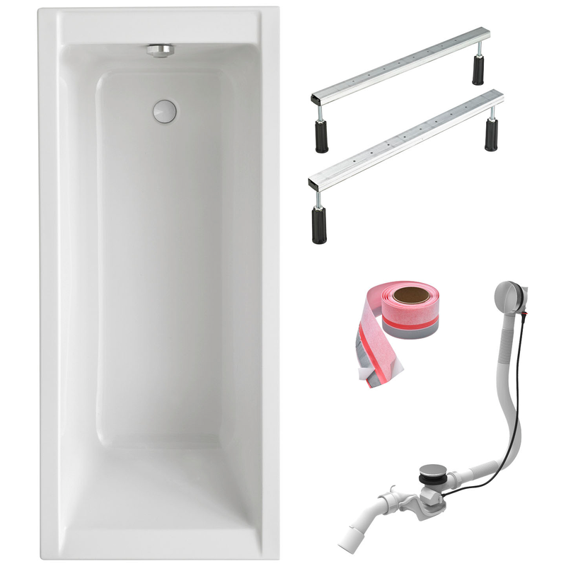 OTTOFOND Einbauwanne »Körperformwanne« 150x70 cm, mit Fußgestell, Ablaufgarnitur und Fugendichtband weiß