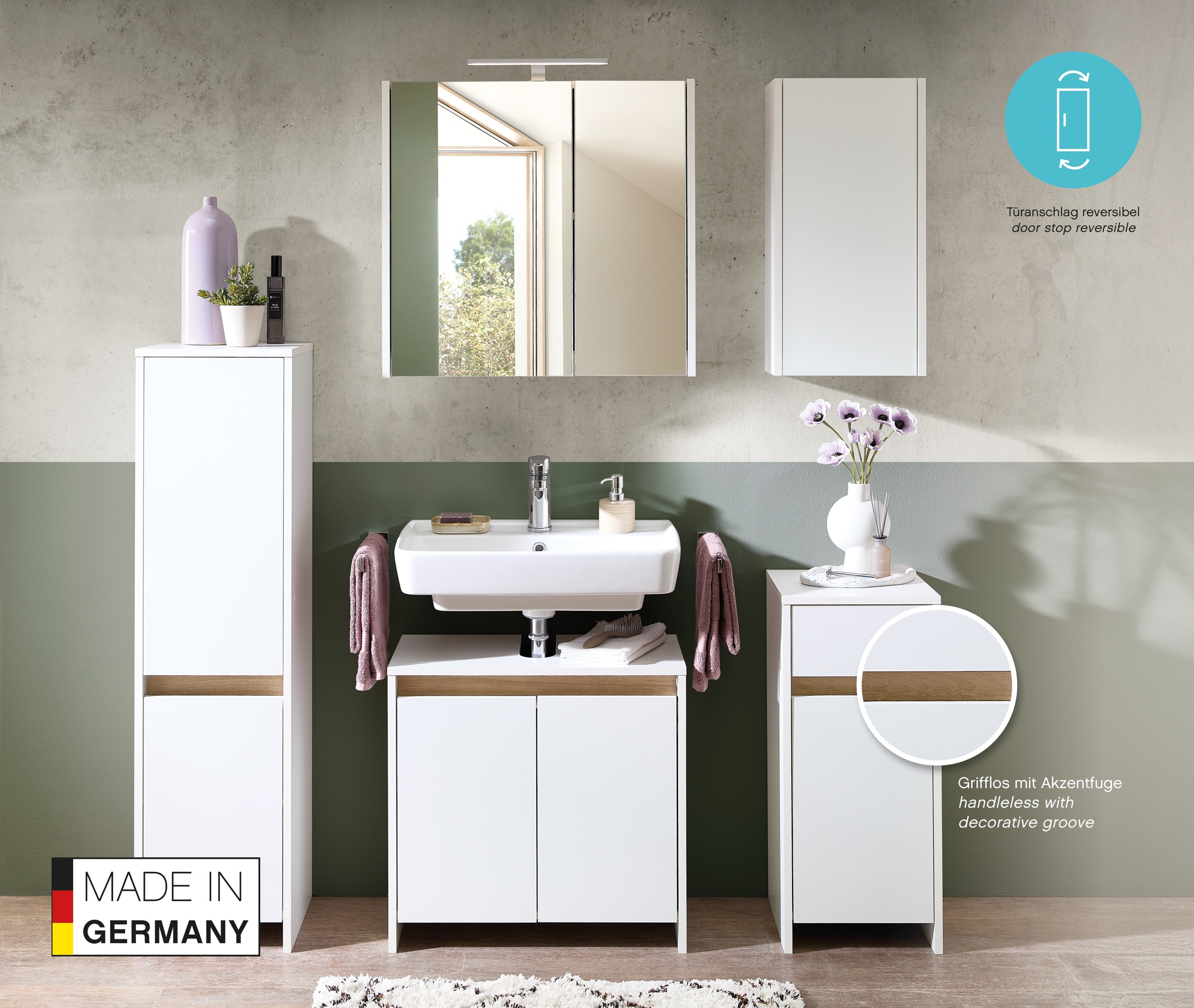 Saphir Badmöbel-Set »Quickset 100, Waschbeckenunterschrank mit Spiegelschra günstig online kaufen