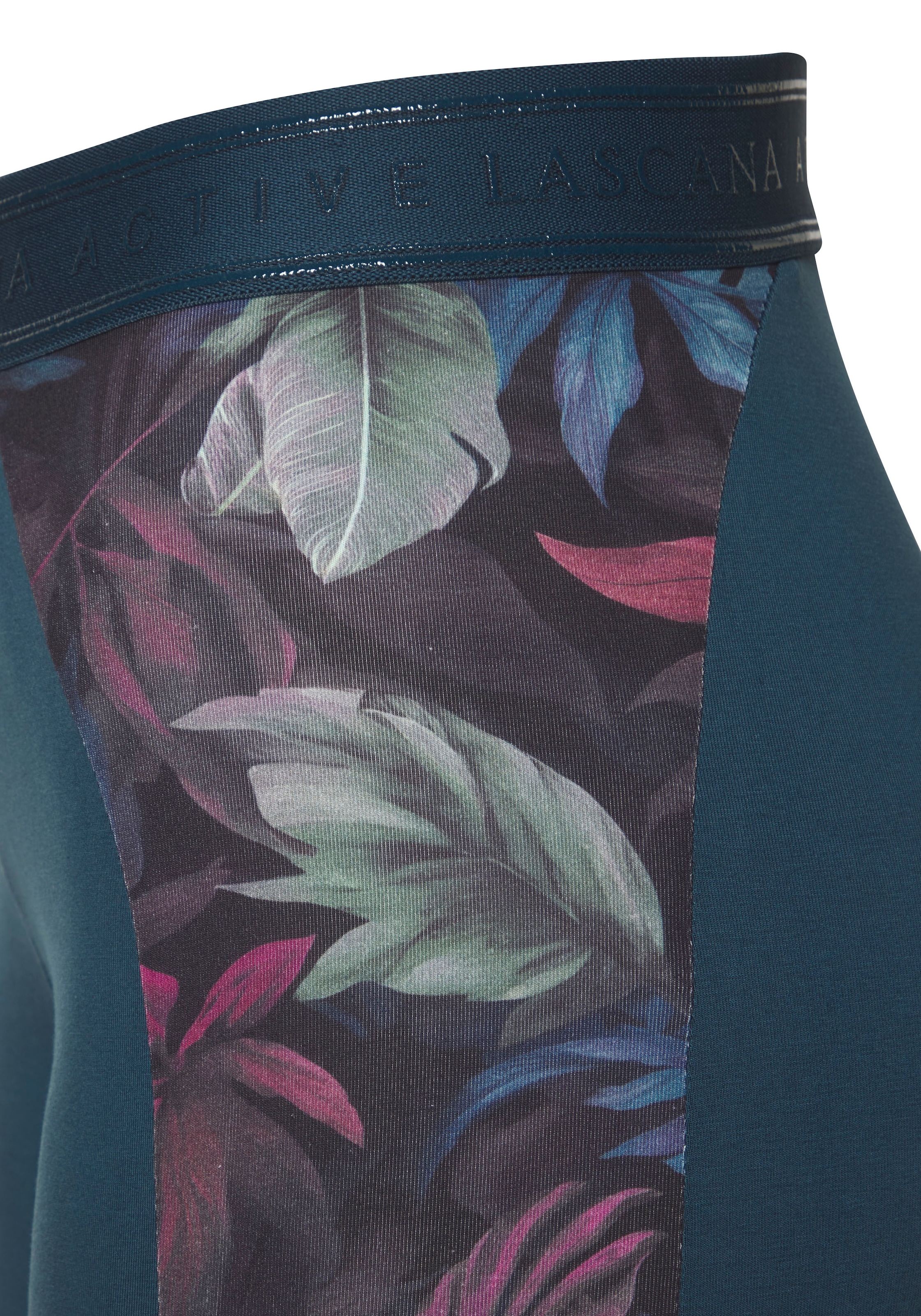 LASCANA ACTIVE Funktionsleggings, Sportleggings mit seitlichen floralen Einsätzen