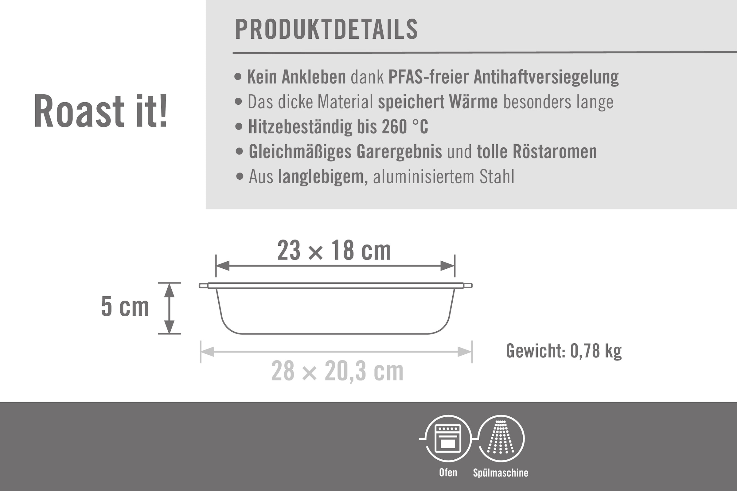 WOLL Auflaufform »Roast it!« Aluminium 4 Stk. tlg. Antihaftbeschichtet