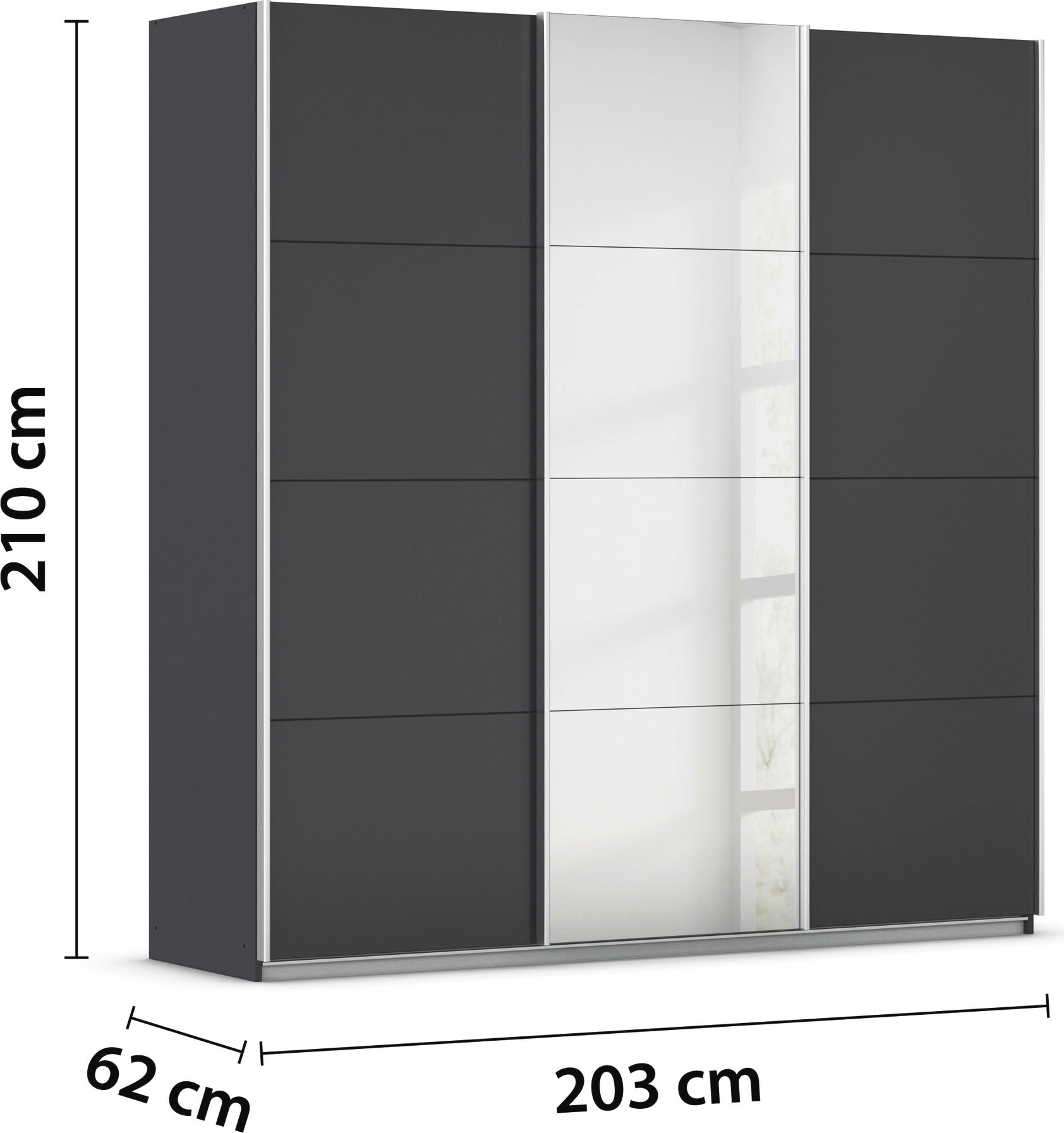 rauch Schwebetürenschrank »Kleiderschrank Schrank OTTO´S CHOICE Garderobe AGORDO«, (in zwei Griff-Farben), Top Innenausstattung, in 4 Breiten und 2 Höhen MADE IN GERMANY