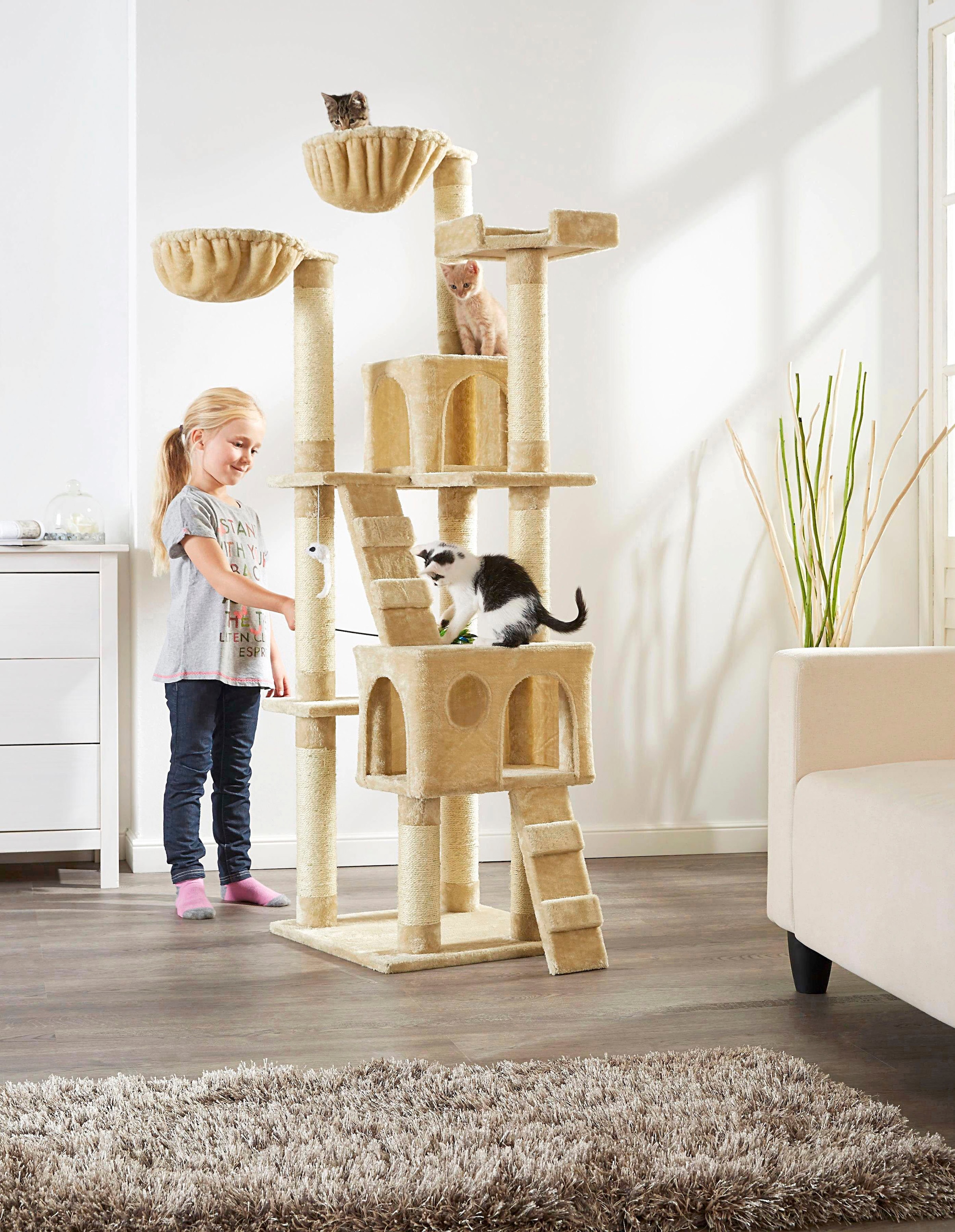 ABUKI Kratzbaum »Coco«, hoch, BxTxH: 50x50x170 cm, inkl. 4m Rolle Sisal