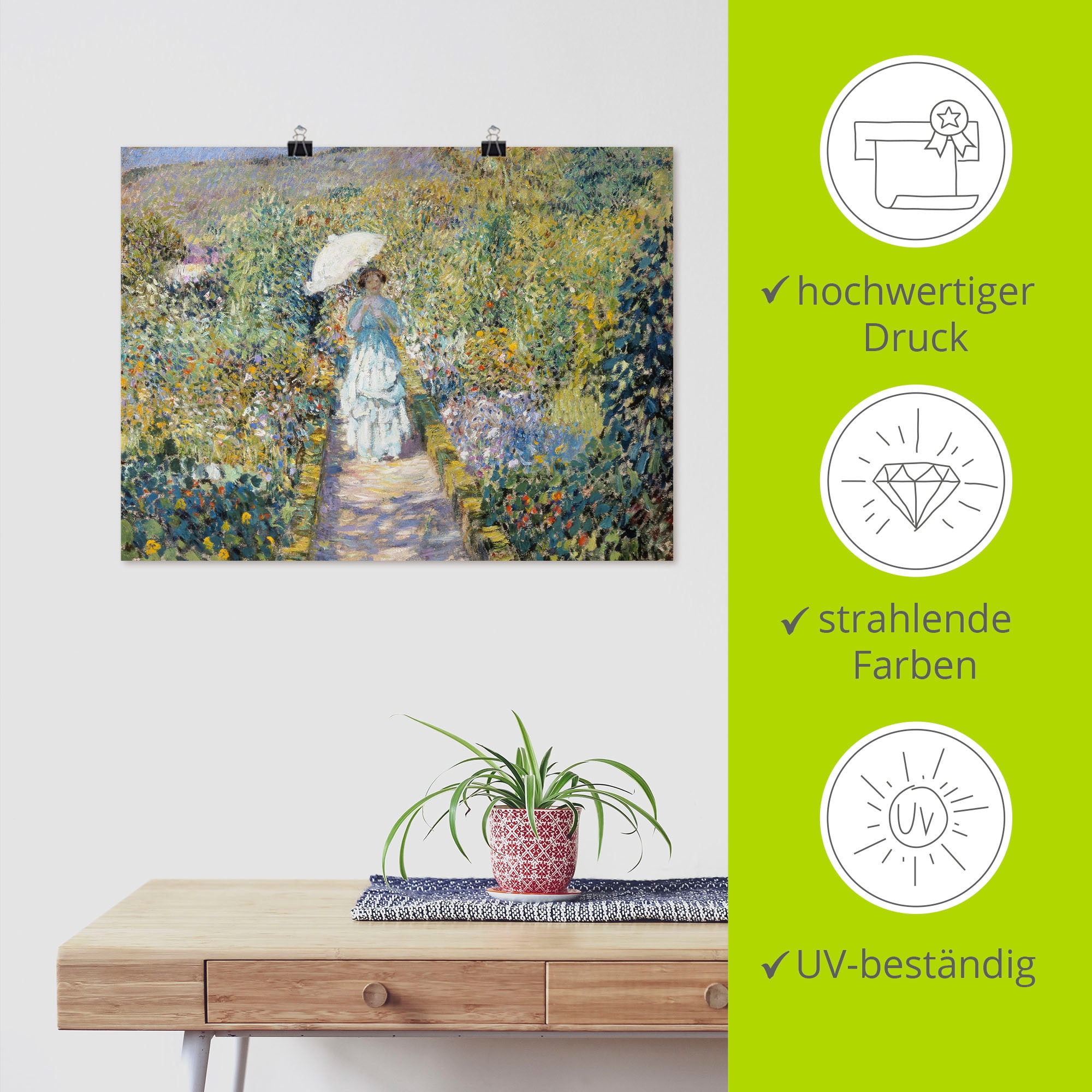 Artland Kunstdruck »Der Gartenweg.«, Garten, (1 St.), als Leinwandbild, Wandaufkleber oder Poster in versch. Größen