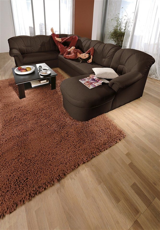 DOMO collection Wohnlandschaft »Papenburg, zeitlose Rückensteppung, elegante Formensprache, U-Form«, in großer Farbvielfalt, wahlweise mit Bettfunktion