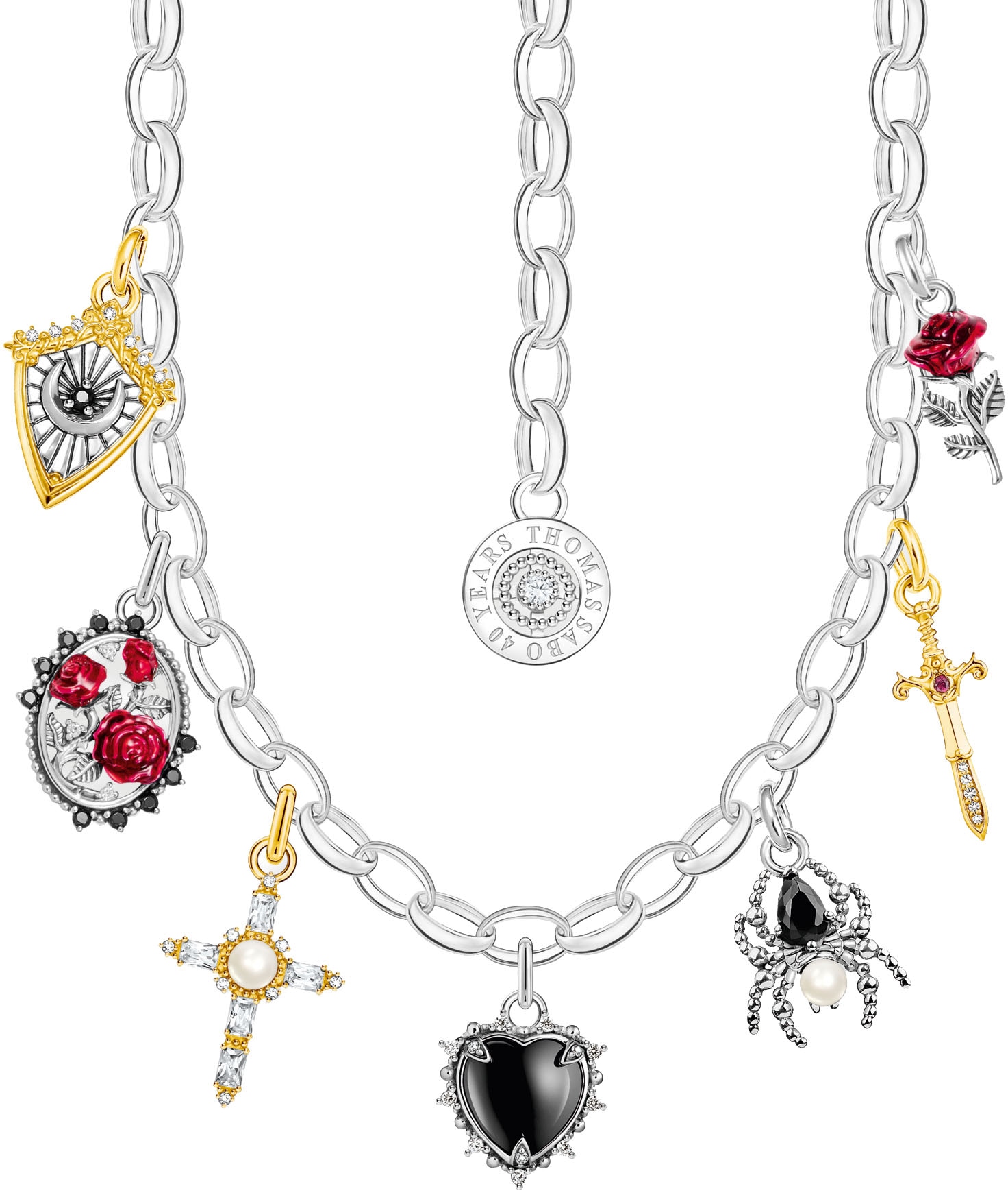 Thomas Sabo Kette Mit Anhänger »True Romance« Mit Zirkonia (synth.), Saphir (synth.) - Mit Süßwasserzuchtperle