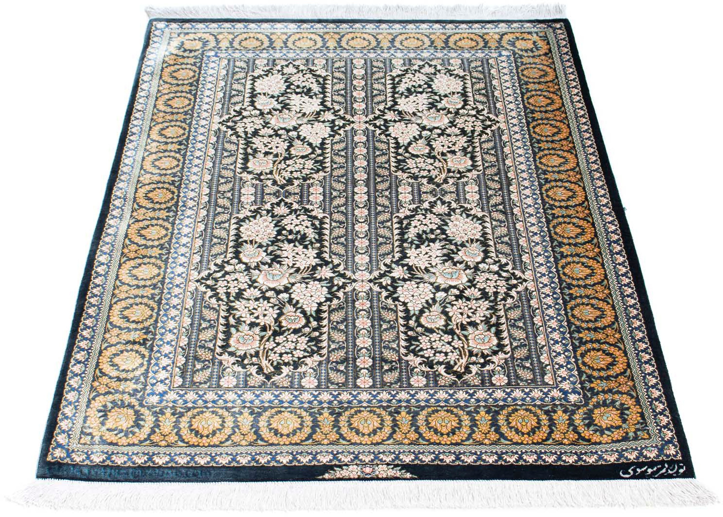 morgenland Orientteppich »Perser - Ghom - 118 x 80 cm - dunkelblau«, rechte günstig online kaufen