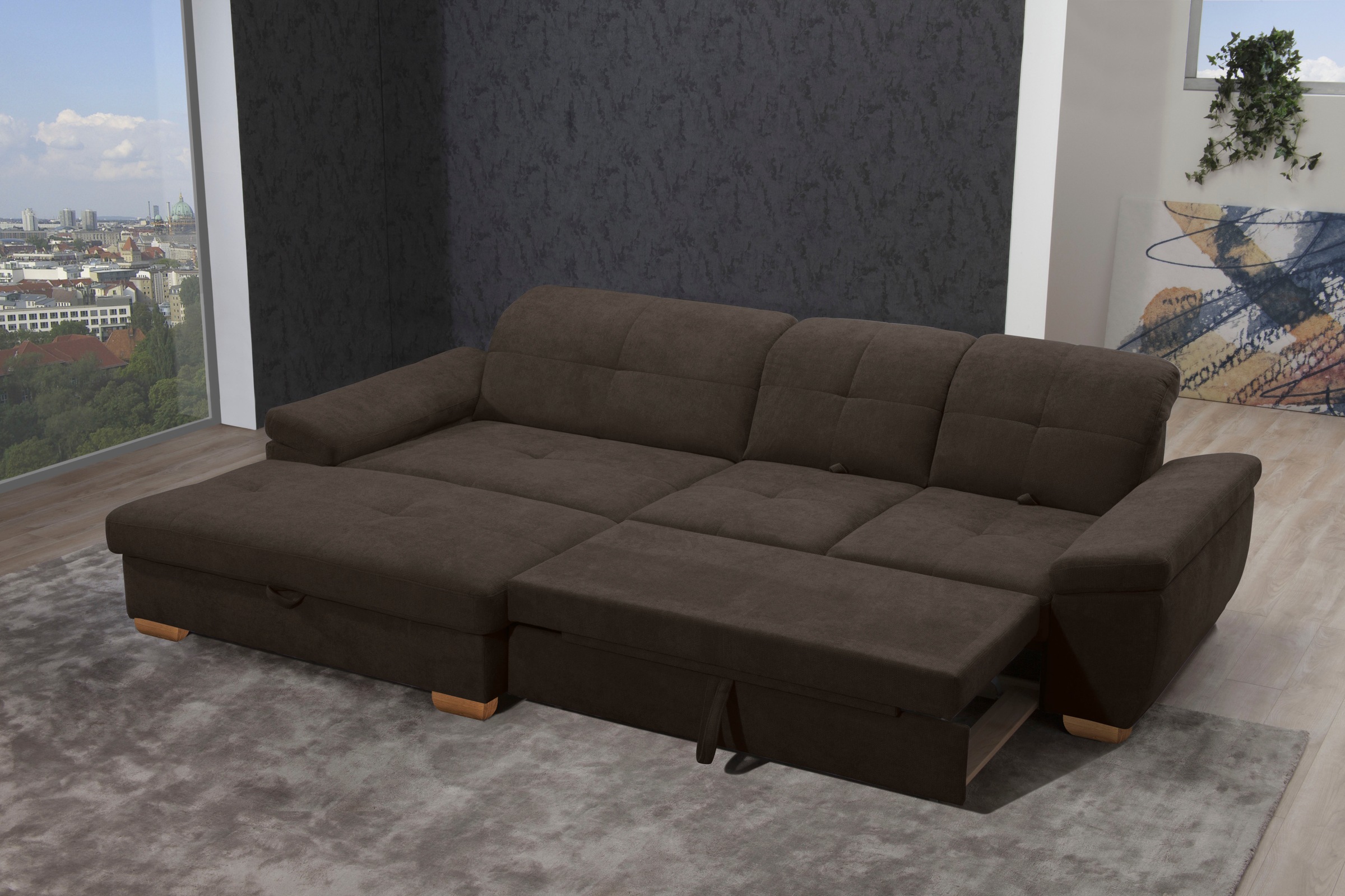 alina Ecksofa »Nadira« wahlweise mit Bettfunktion und Stauraum günstig online kaufen