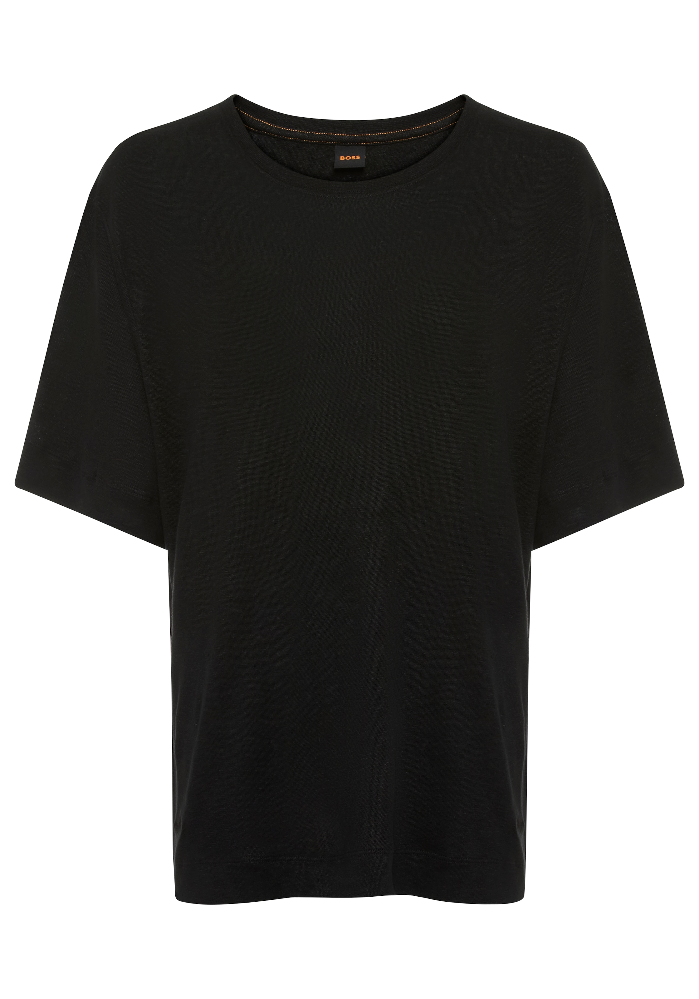 BOSS ORANGE T-Shirt »Emma Premium Damenmode« aus reinem Leinen, Rundhals