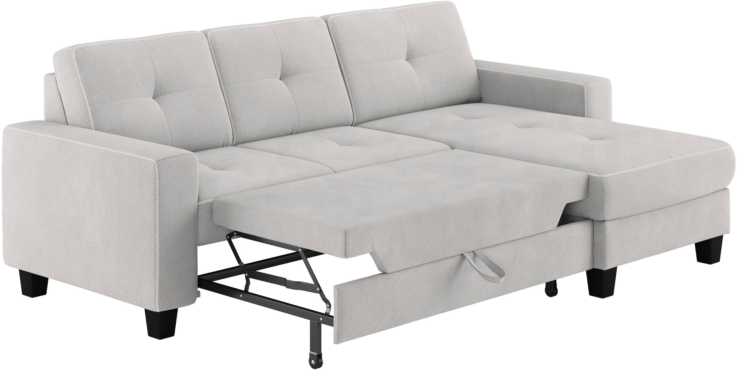 Places of Style Ecksofa »Varese L-Form«, wahlweise mit Bettfunktion und Bettkasten