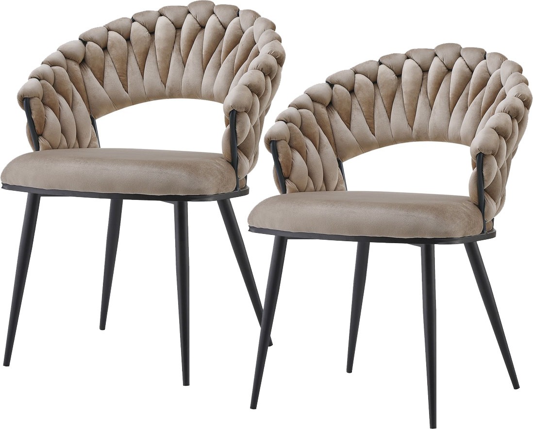 Kayoom Polsterstuhl »Stuhl Finesse 125 2er-Set, TOPSELLER! Flechtverarbeitu günstig online kaufen