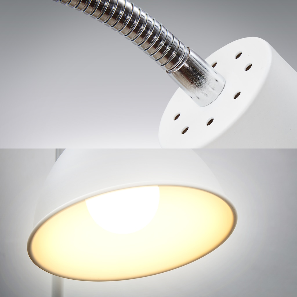 B.K.Licht Stehlampe, für 1 x E27 Leuchtmittel (Lief. ohne Leuchtmittel), inkl. Kabelschalter, Leuchtenkopf verstellbar