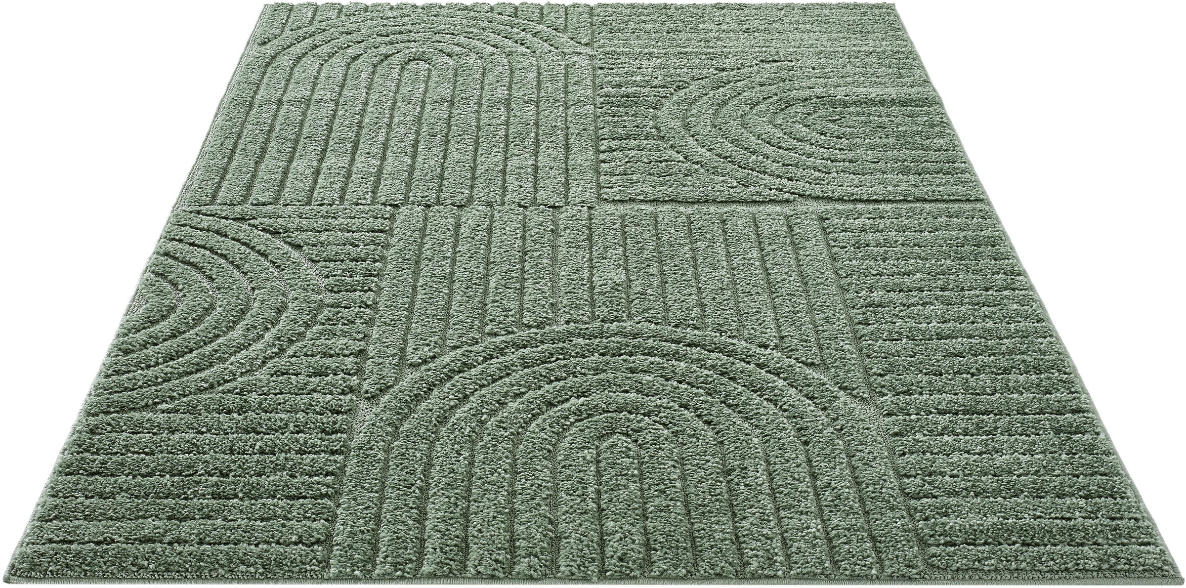 OTTO home Teppich »Jonne, Boho-Design, Scandi, Designteppich« rechteckig 20 mm Höhe Hoch-Tief, 3D Optik, skandinavischer Stil, Wohnzimmer, Schlafzimmer