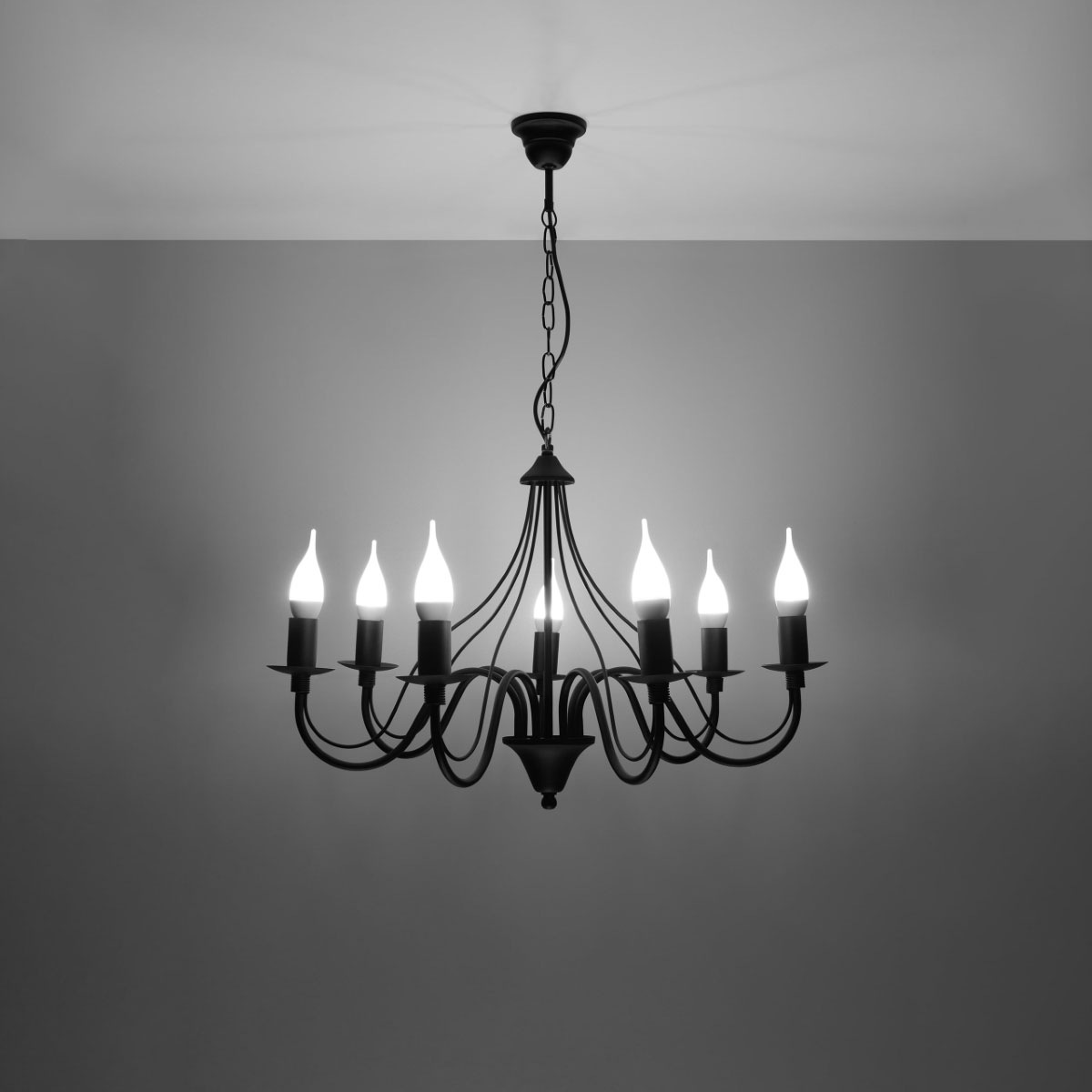 SOLLUX lighting Kronleuchter »MINERWA«, 7 flammig, Leuchtmittel E14   ohne günstig online kaufen