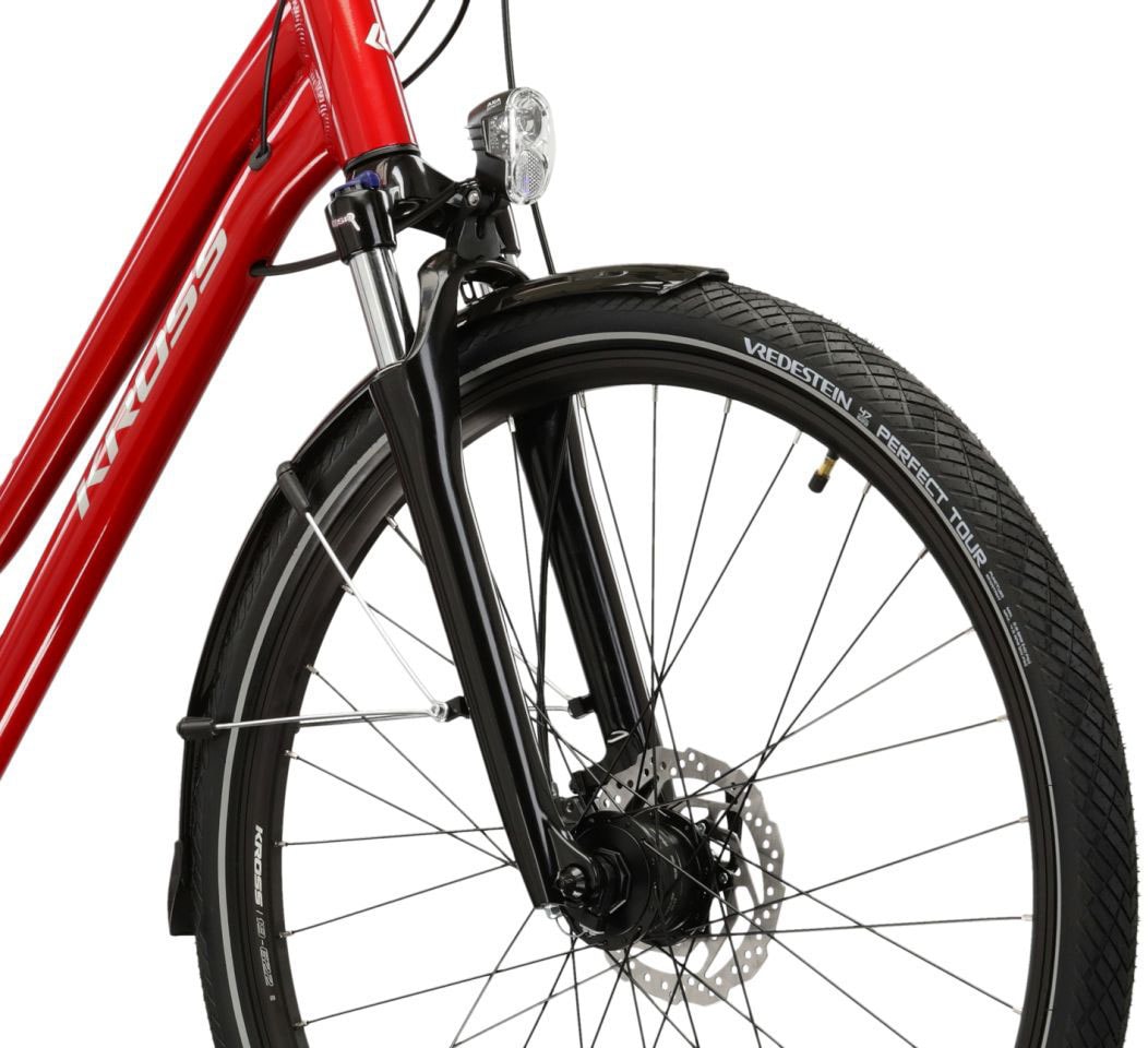 Kross Trekkingrad »Damen-Trekkingrad 28" Trans 5.0 Rot 18 Gänge« 18 Gang Shimano CUES U3020 Schaltwerk Kettenschaltung